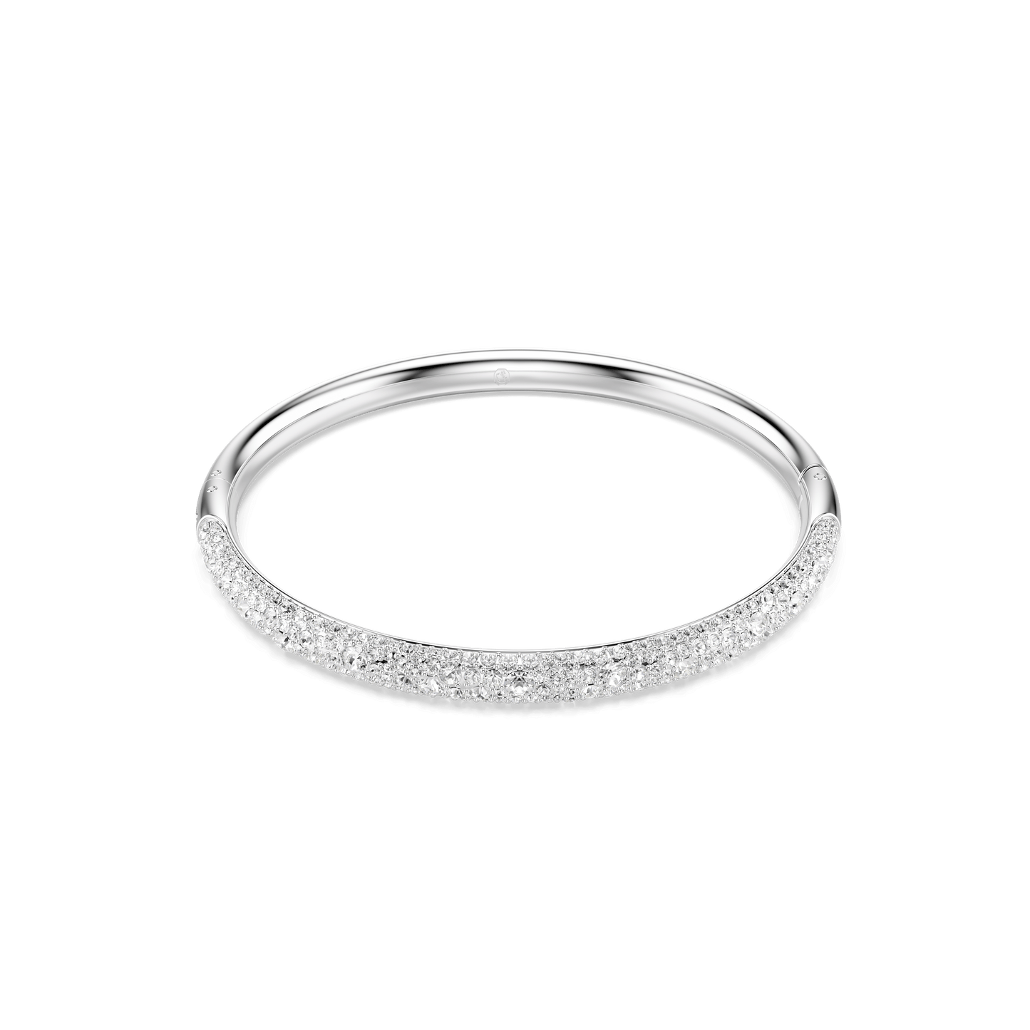 Sublima bangle, Snow pavé, White, Rhodium plated 5684241