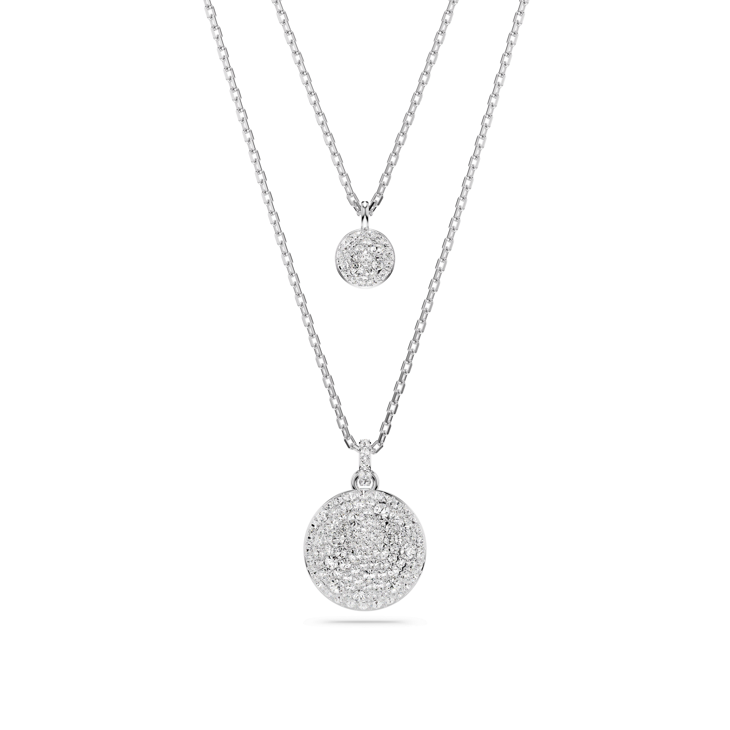 Sublima layered pendant, White, Rhodium plated 5684244