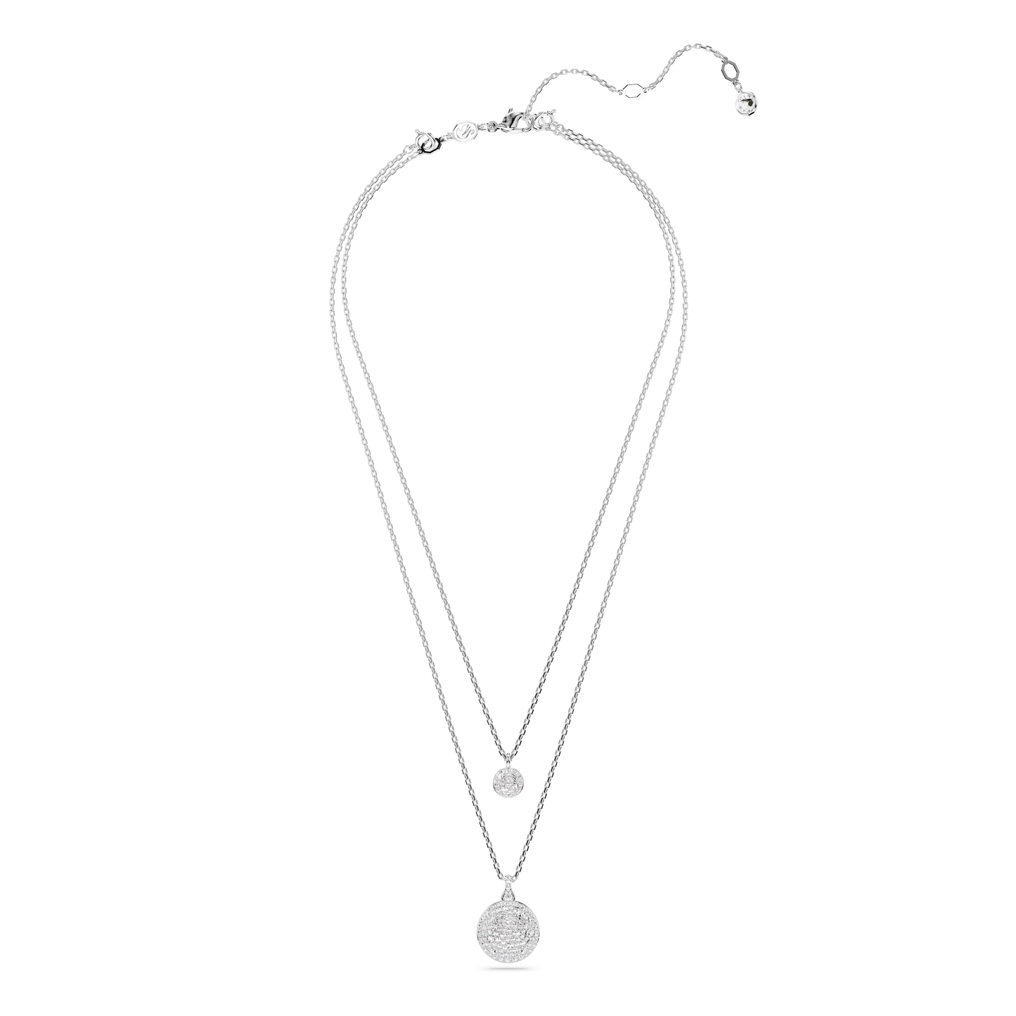 Sublima layered pendant, White, Rhodium plated 5684244