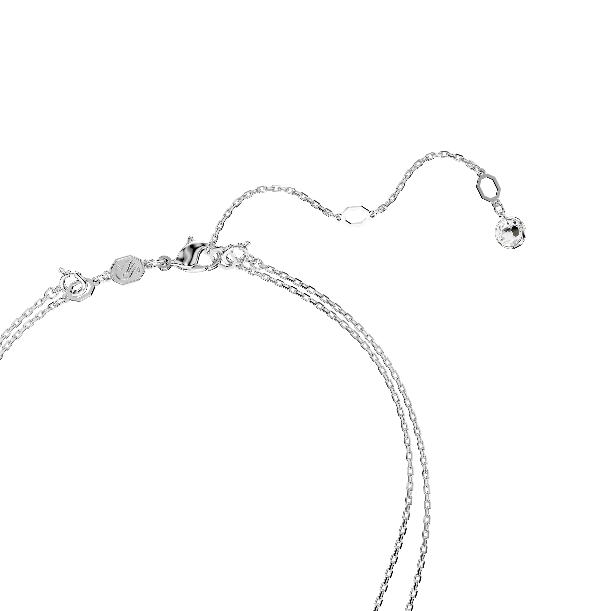 Sublima layered pendant, White, Rhodium plated 5684244