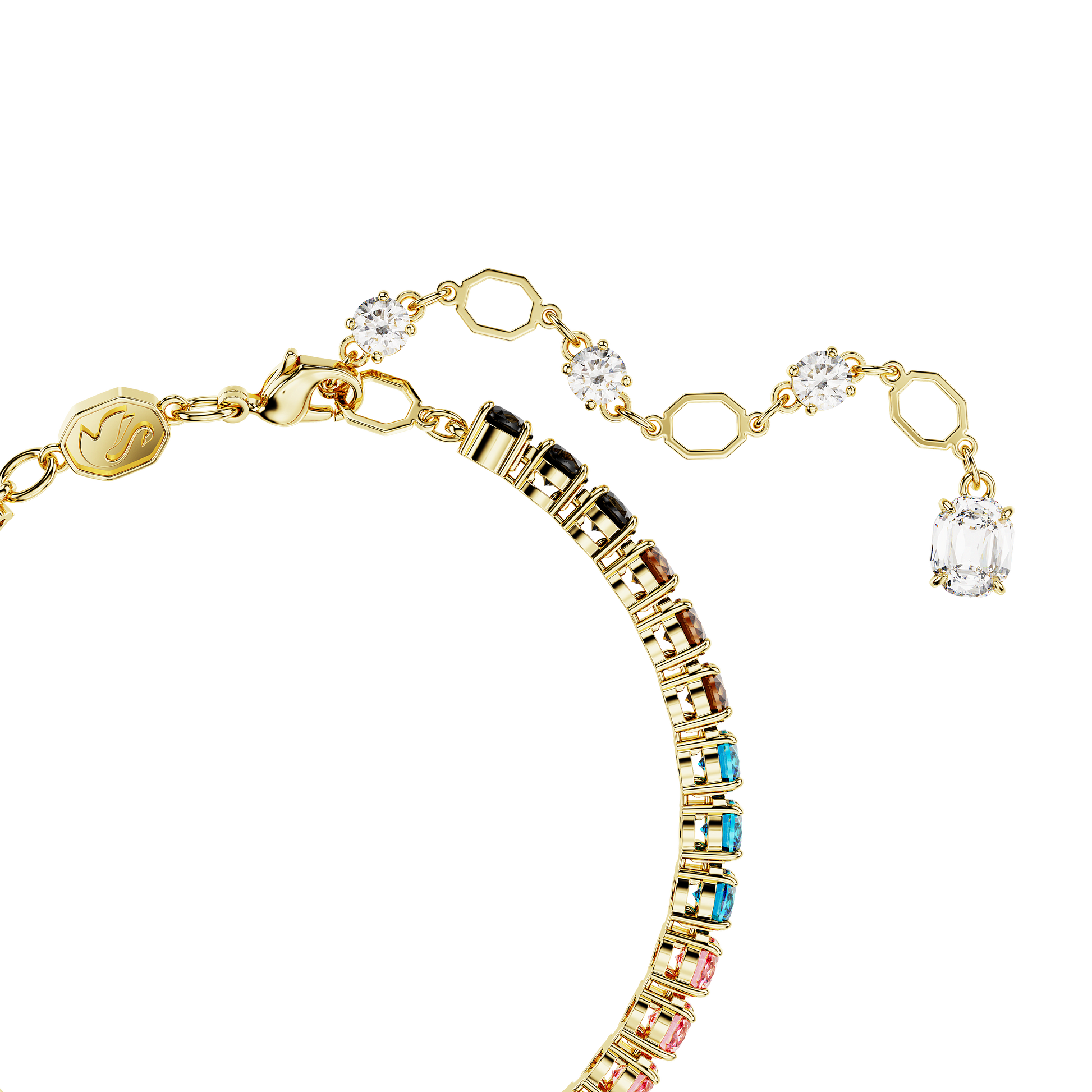 Matrix Tennis bracelet, Round cut, Multicolored, Gold-tone plated 5685691