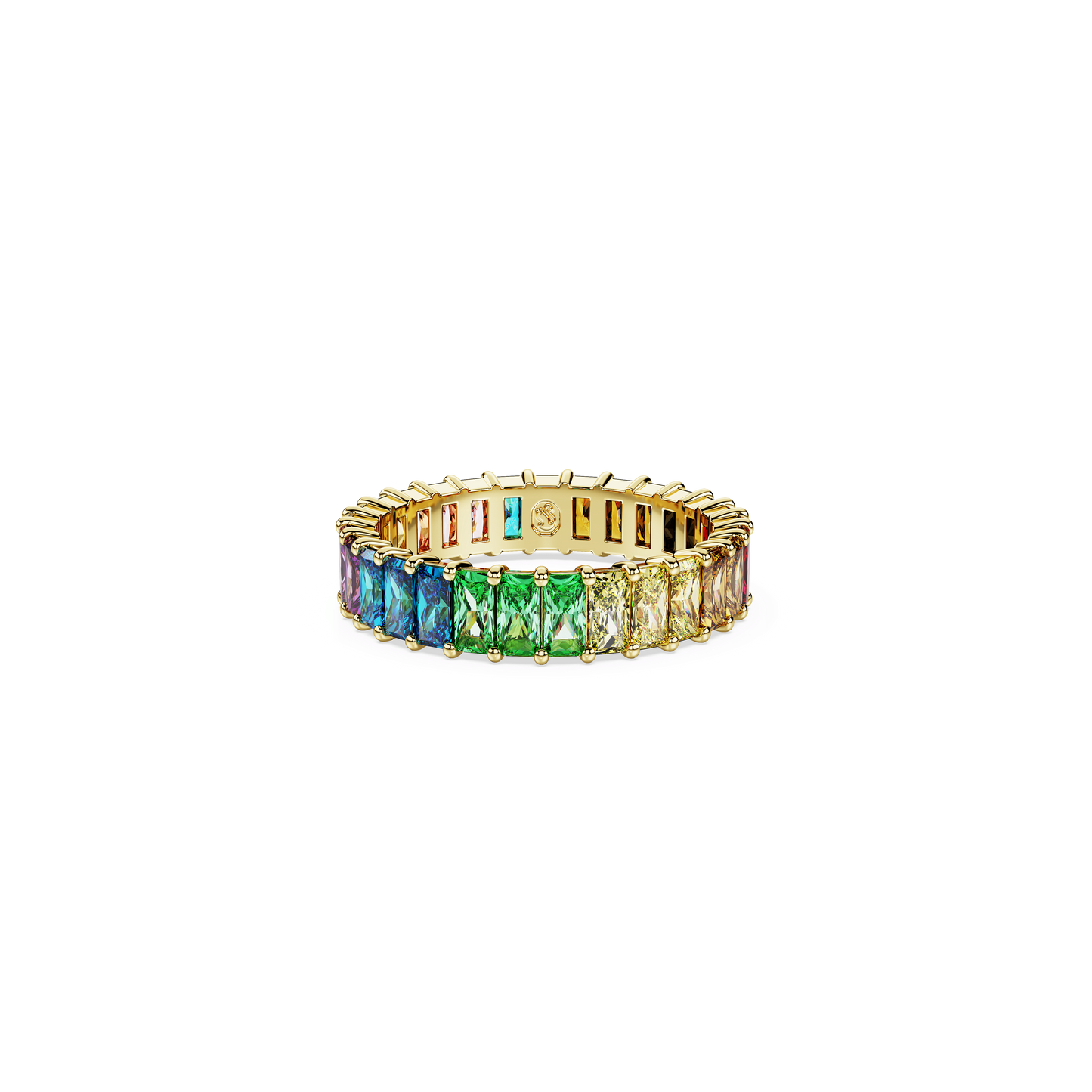 Matrix ring, Baguette cut, Multicolored, Gold-tone plated 5686631
