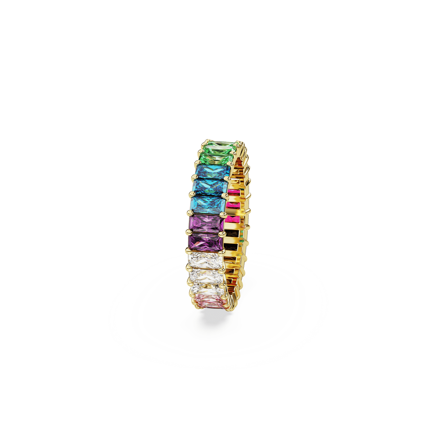 Matrix ring, Baguette cut, Multicolored, Gold-tone plated 5686635
