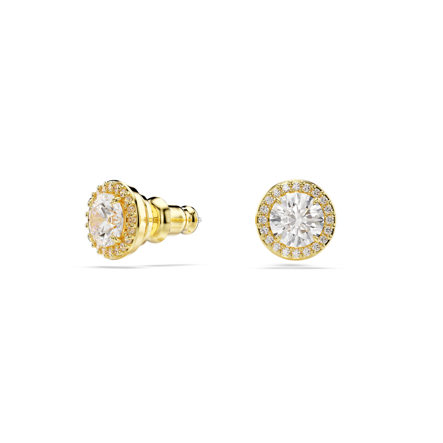 Una Angelic stud earrings, Round cut, Gold tone, Gold-tone plated 5686637