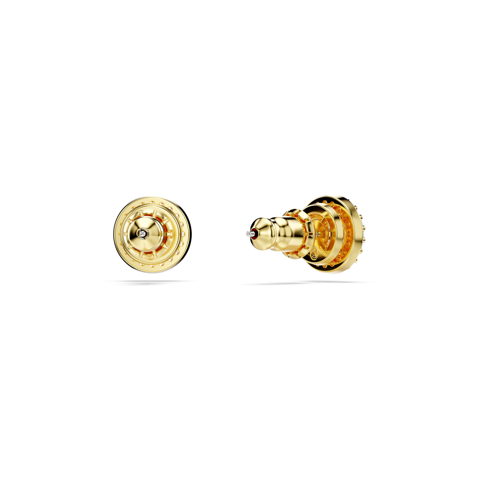 Una Angelic stud earrings, Round cut, Gold tone, Gold-tone plated 5686637