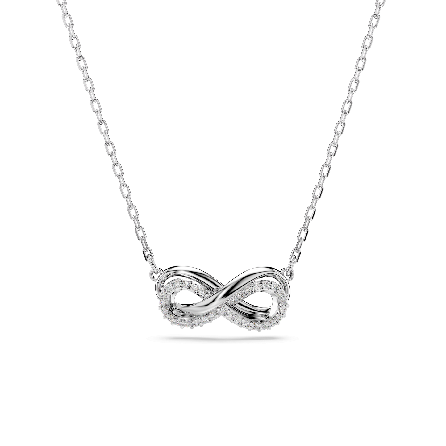Hyperbola pendant, Pavé, Infinity, White, Rhodium plated 5687265