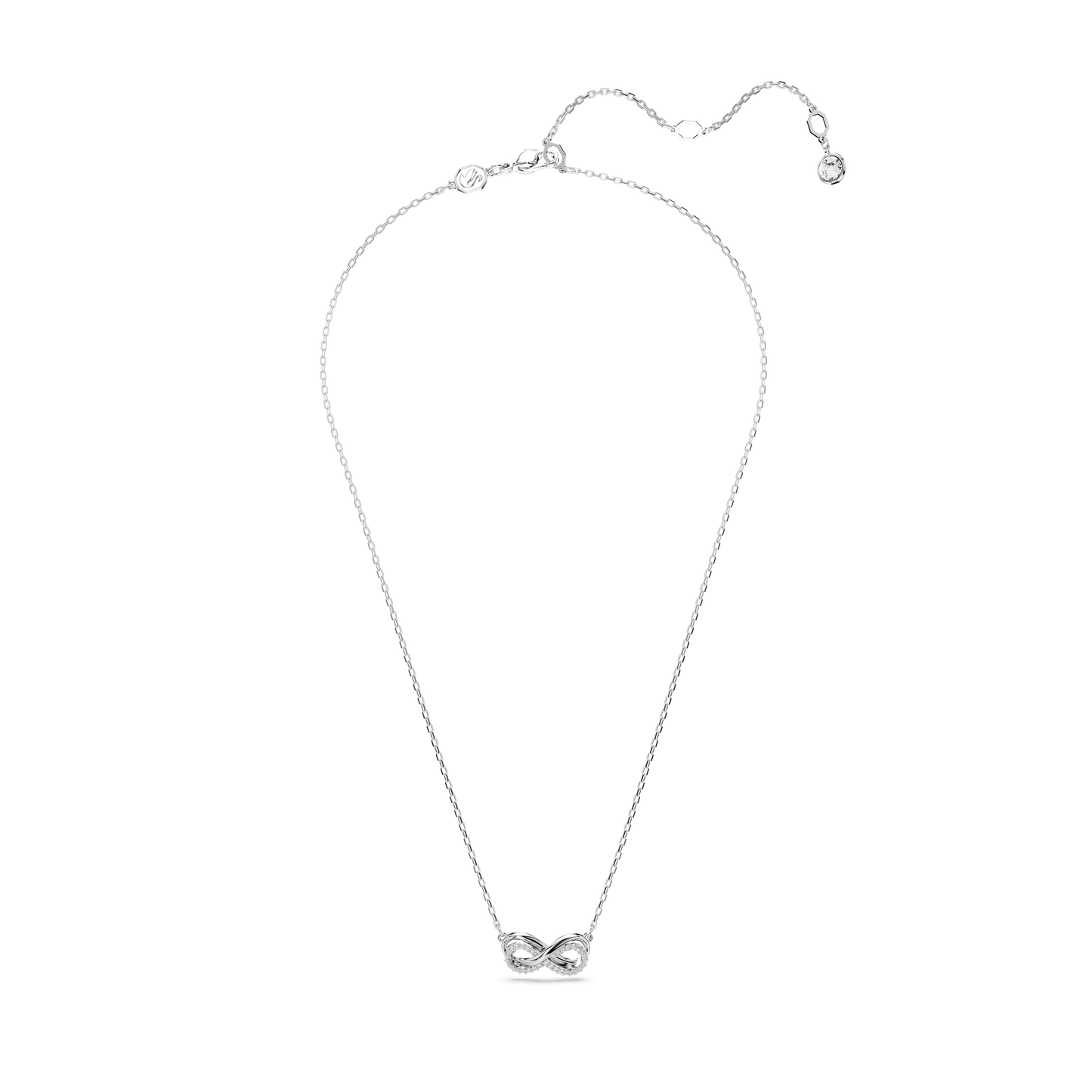Hyperbola pendant, Pavé, Infinity, White, Rhodium plated 5687265