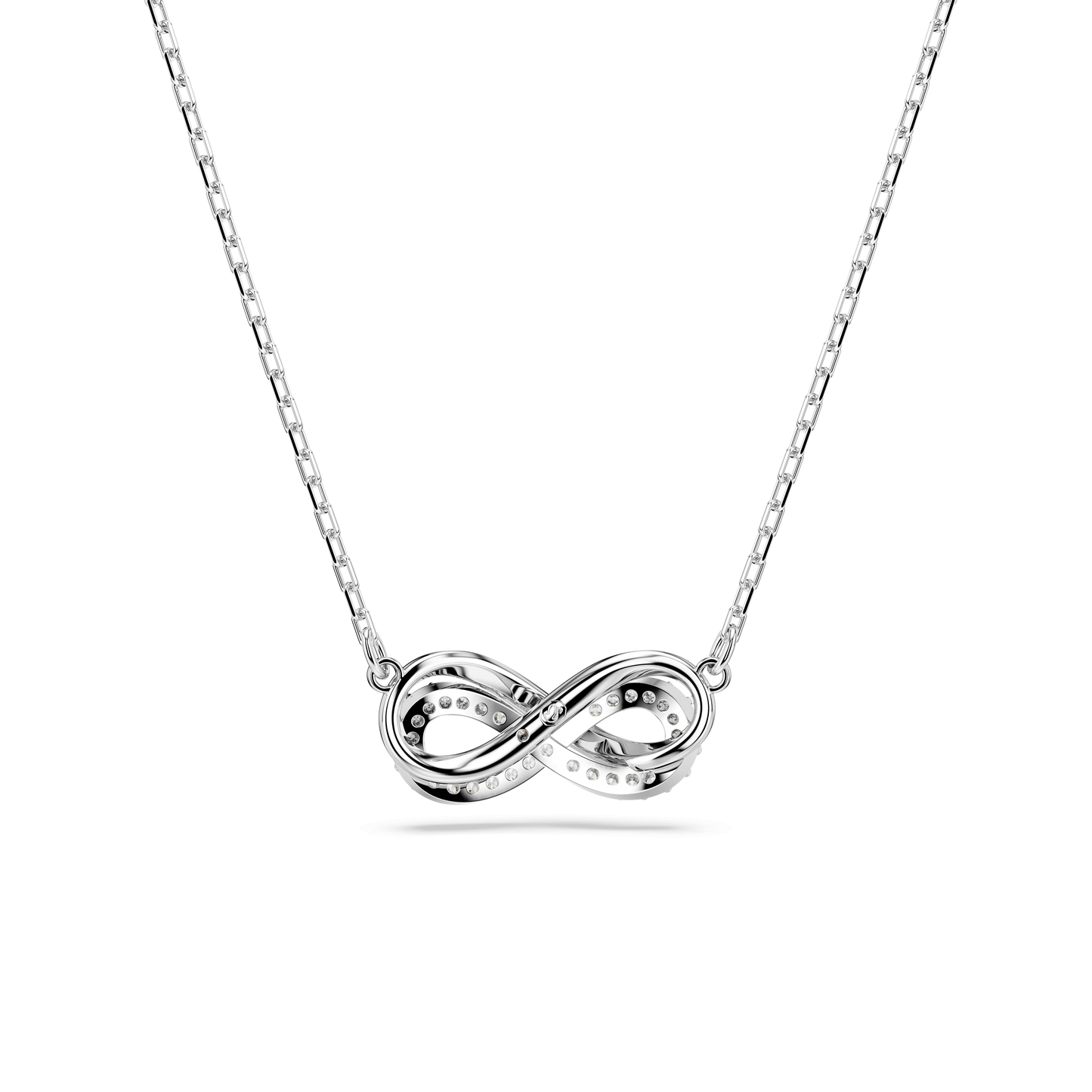 Hyperbola pendant, Pavé, Infinity, White, Rhodium plated 5687265