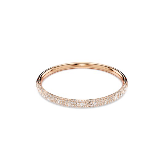 Sublima bangle, Snow pavé, White, Rose gold-tone plated 5688610
