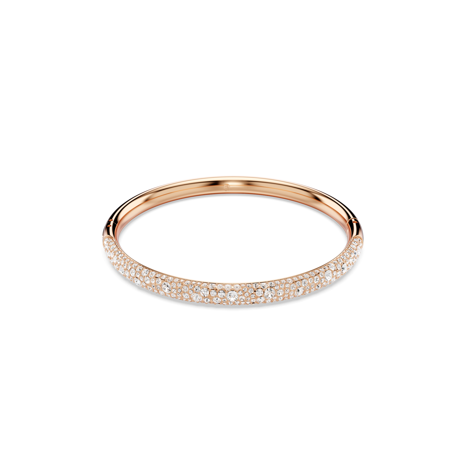 Sublima bangle, Snow pavé, White, Rose gold-tone plated 5688611