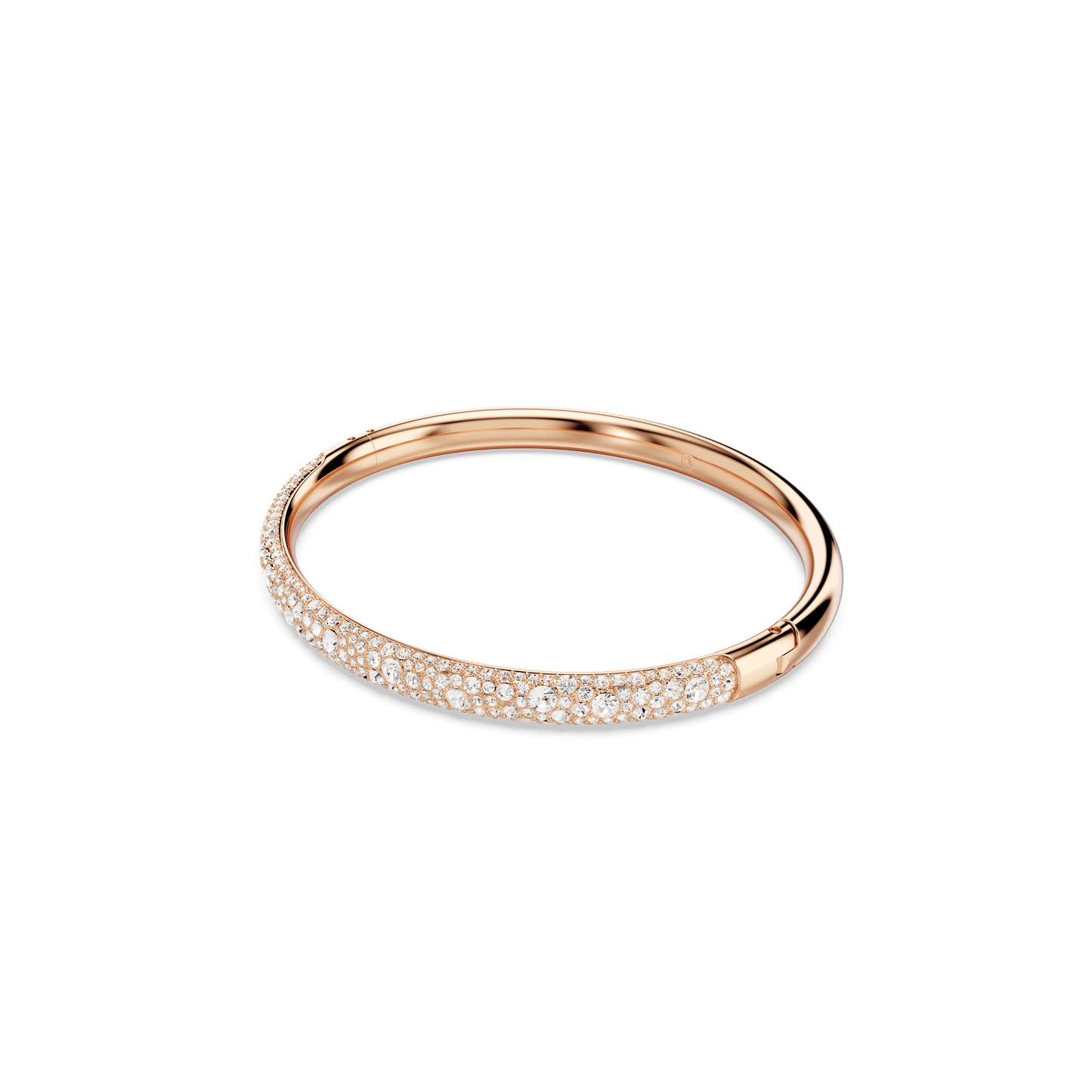 Sublima bangle, Snow pavé, White, Rose gold-tone plated 5688611
