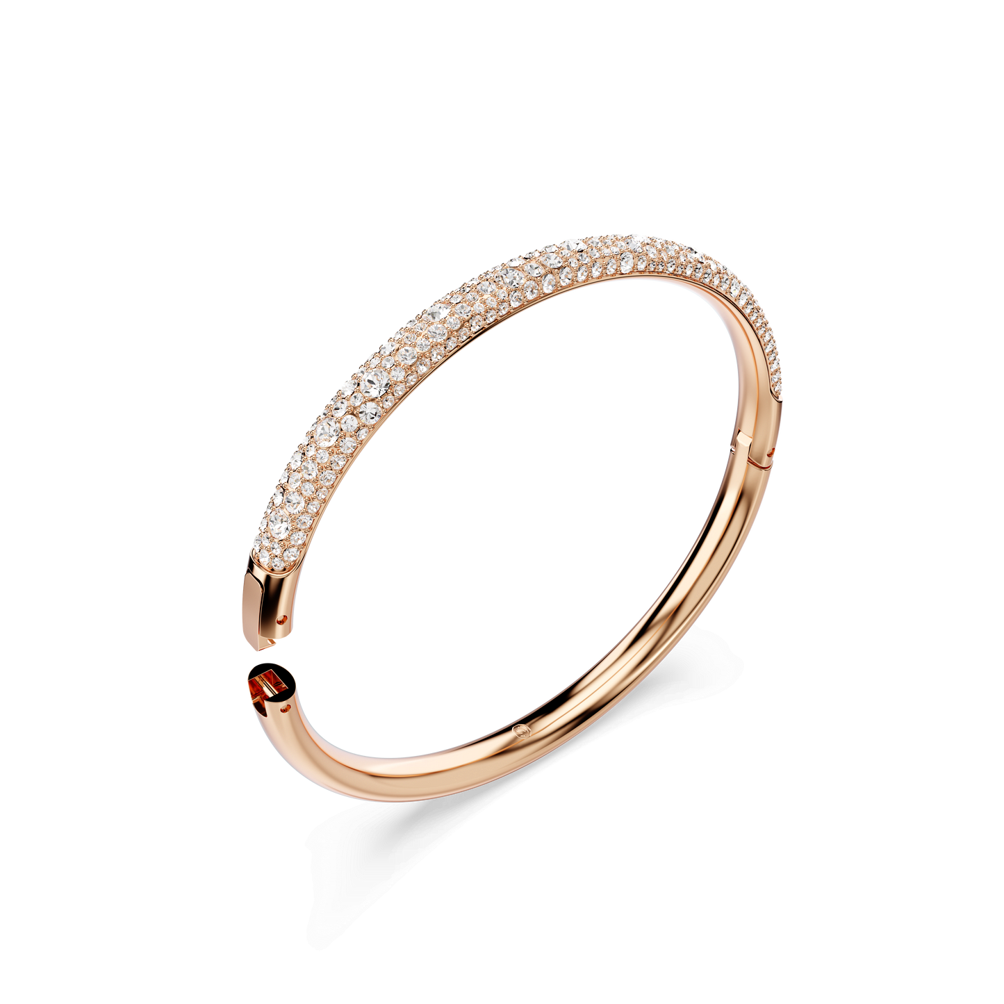 Sublima bangle, Snow pavé, White, Rose gold-tone plated 5688611