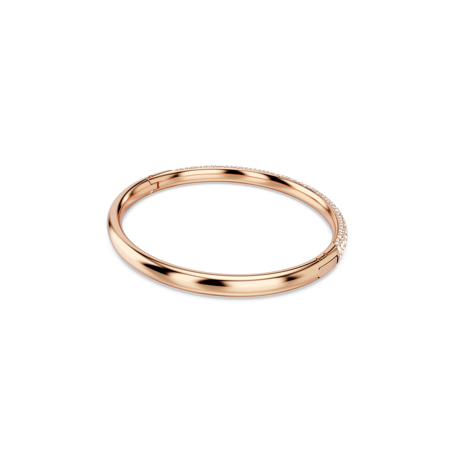 Sublima bangle, Snow pavé, White, Rose gold-tone plated 5688611