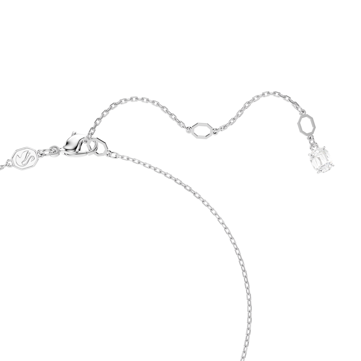 Matrix pendant, Crystal pearl, Round cut, White, Rhodium plated 5688751