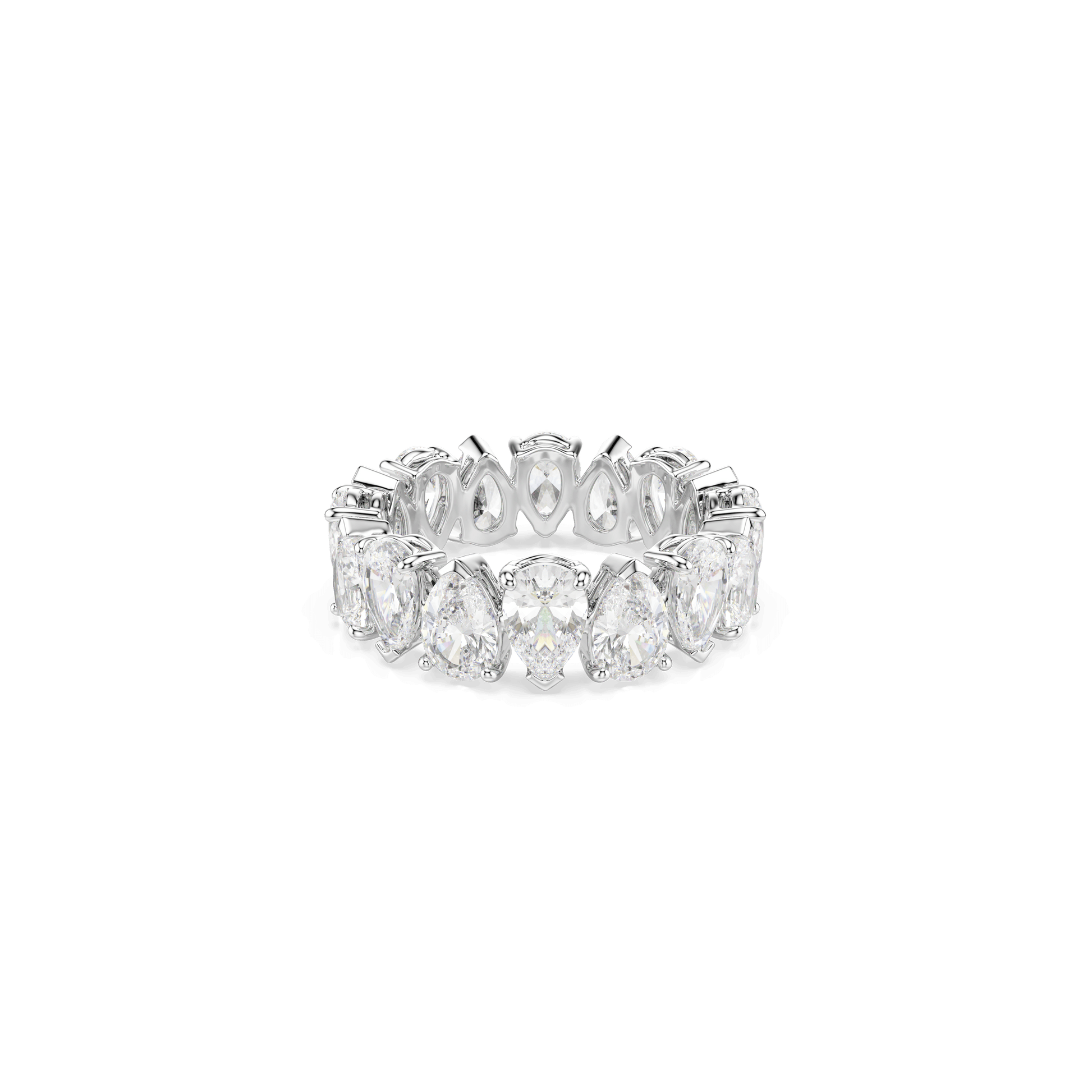 Matrix Vittore ring, Pear cut, White, Silver-tone finish 5689471