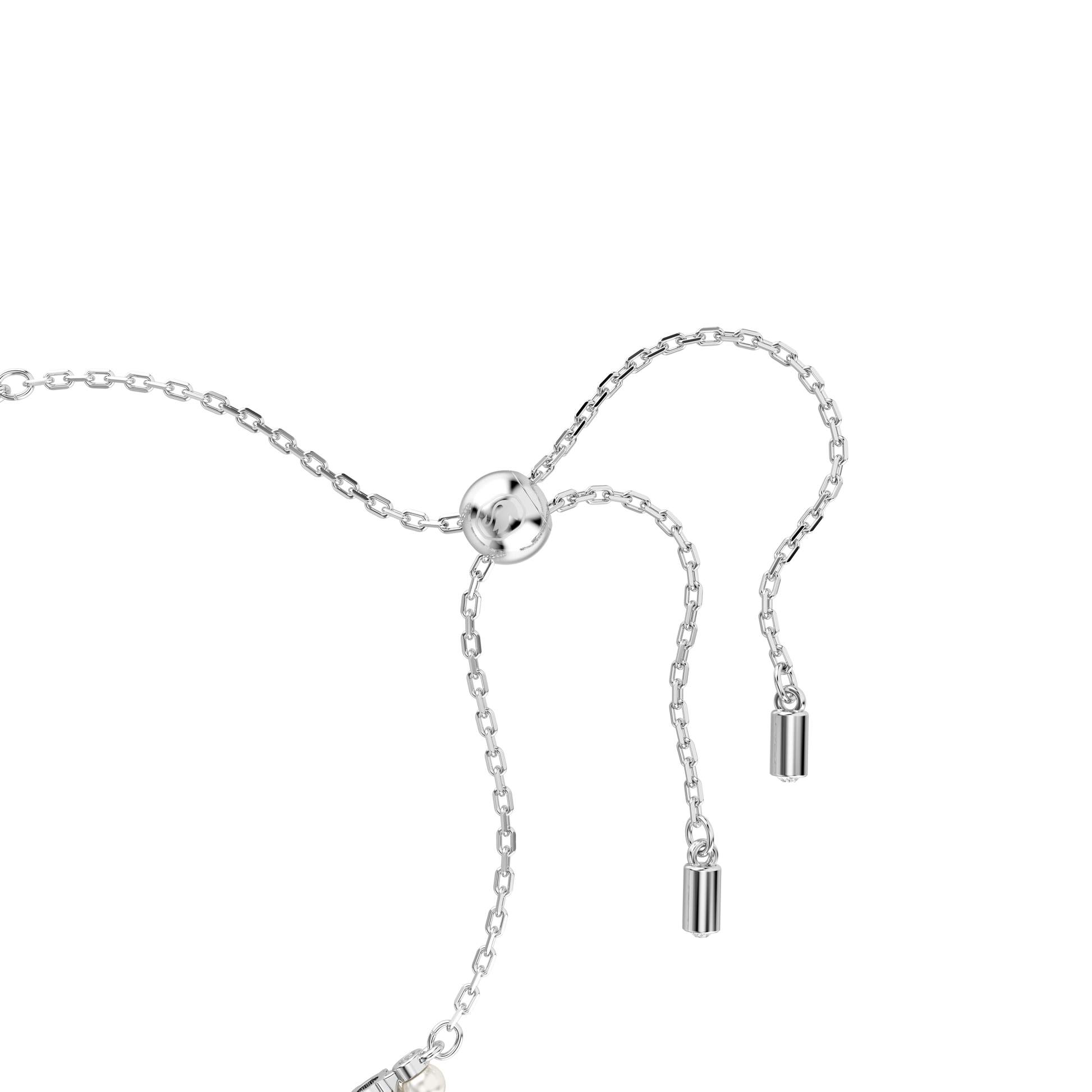 Matrix bracelet, Crystal pearl, Round cut, White, Rhodium plated 5689633