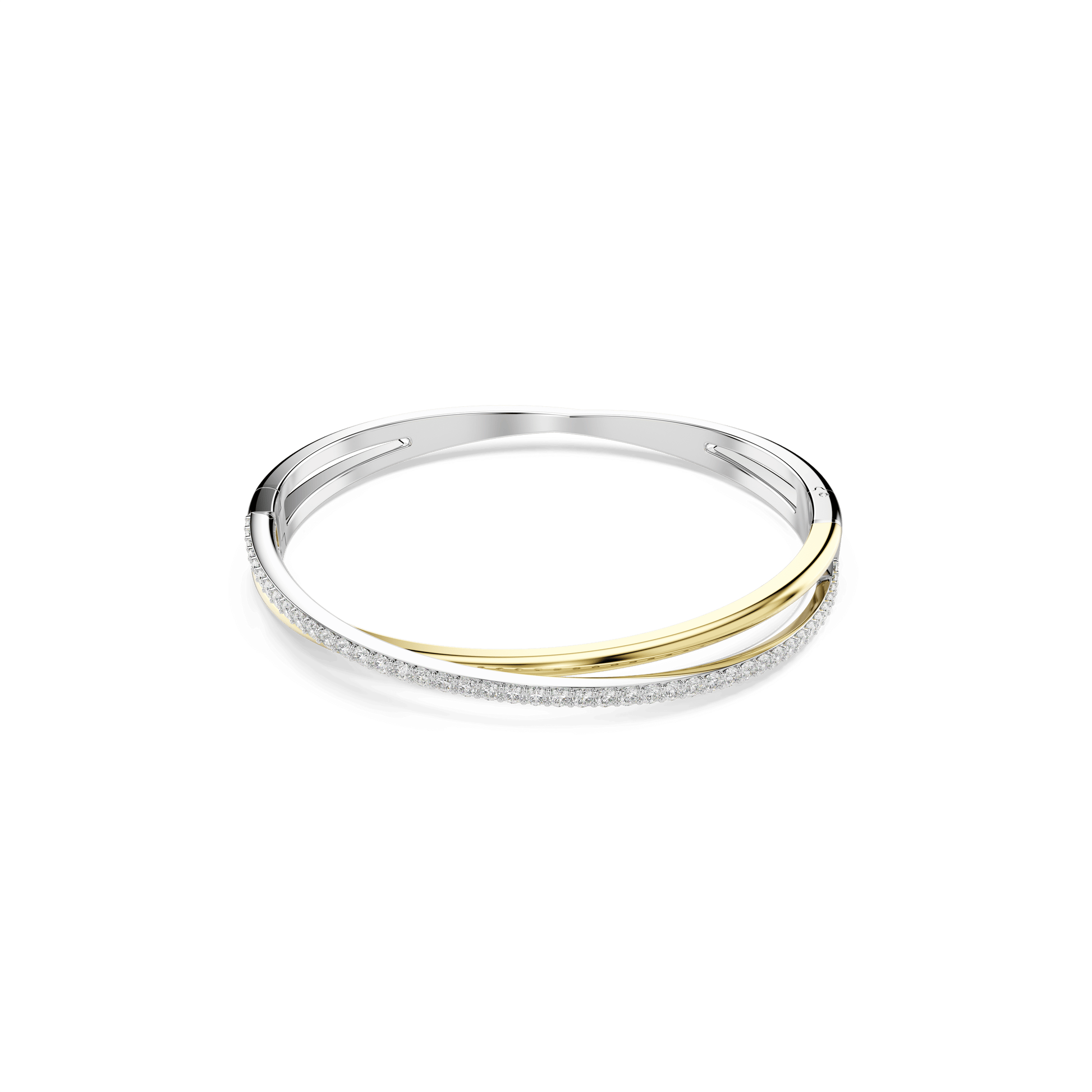 Hyperbola bangle, Round cut, White, Mixed metal finish 5689722