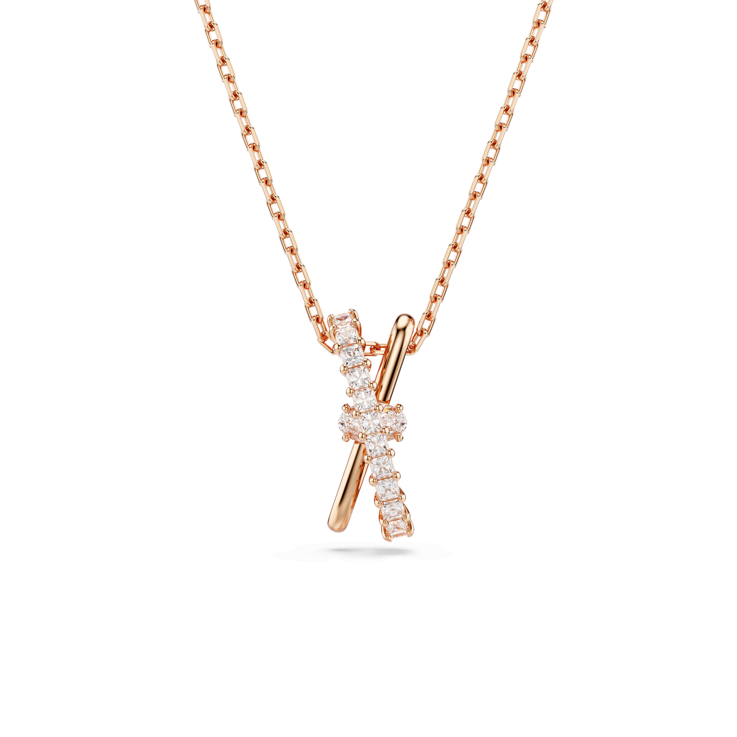 Hyperbola pendant, Mixed cuts, Twist, White, Rose gold-tone plated 5689788
