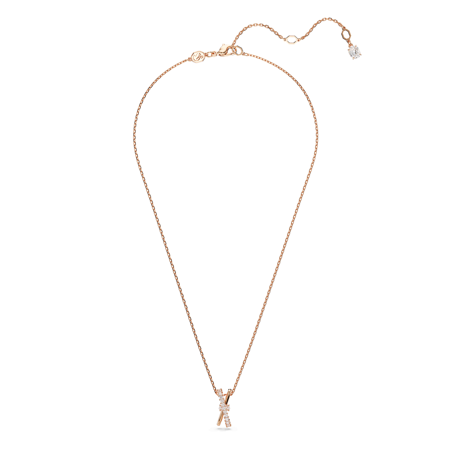 Hyperbola pendant, Mixed cuts, Twist, White, Rose gold-tone plated 5689788