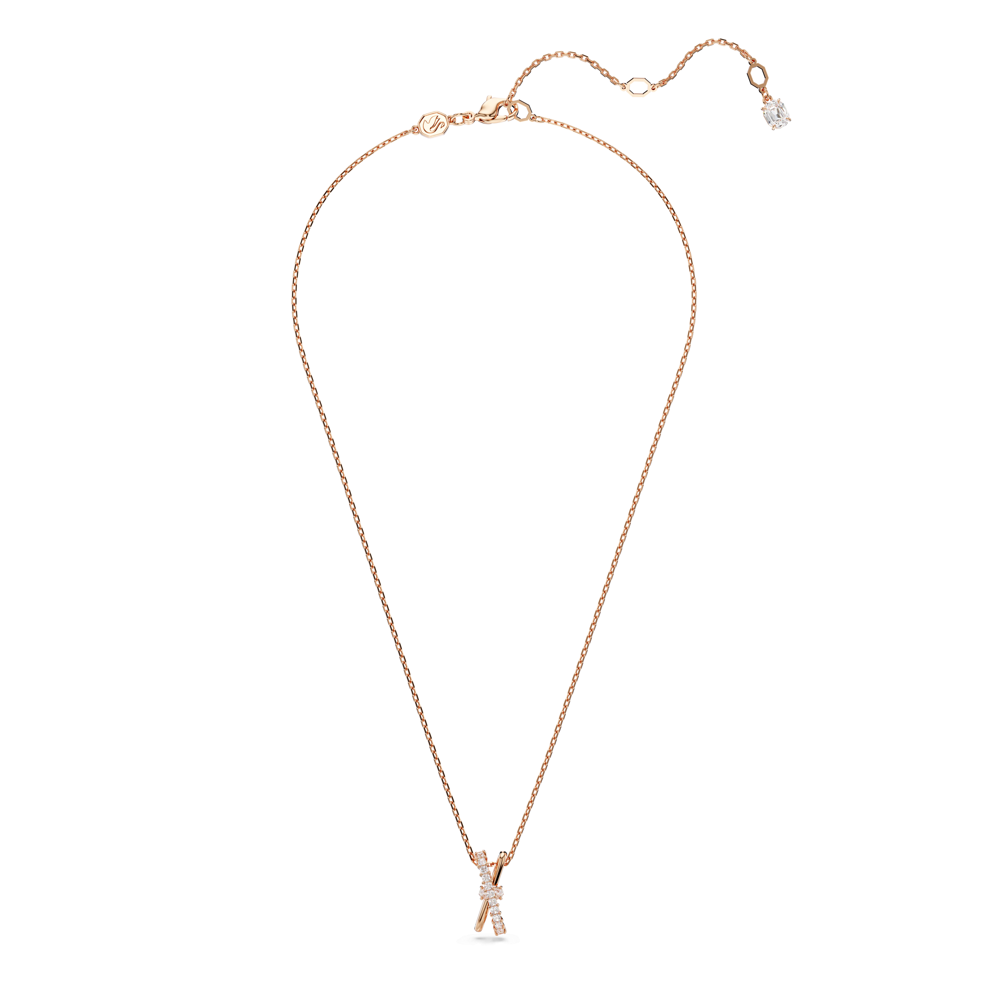 Hyperbola pendant, Mixed cuts, Twist, White, Rose gold-tone plated 5689788