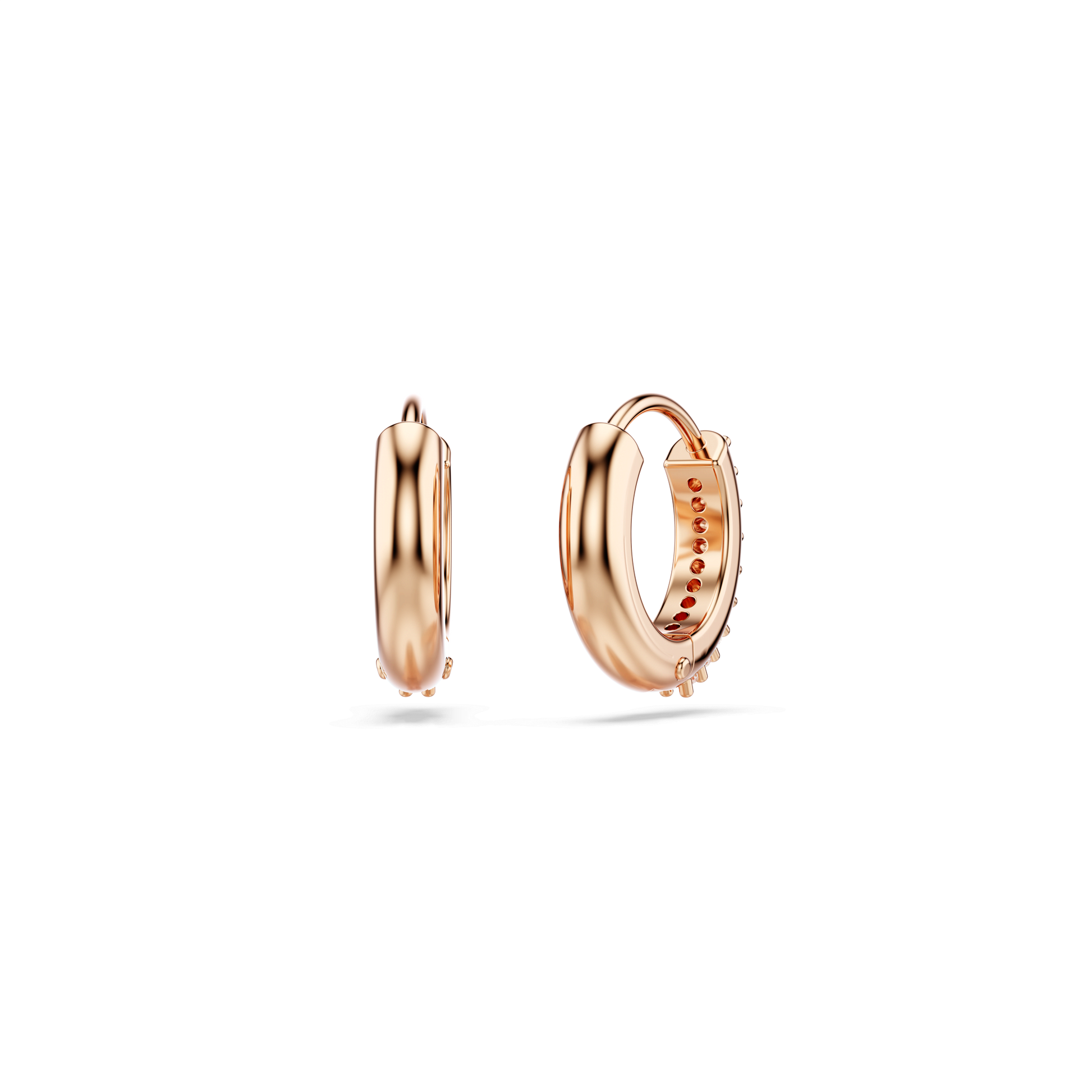 Matrix hoop earrings, Round cut, White, Rose gold-tone plated 5690669