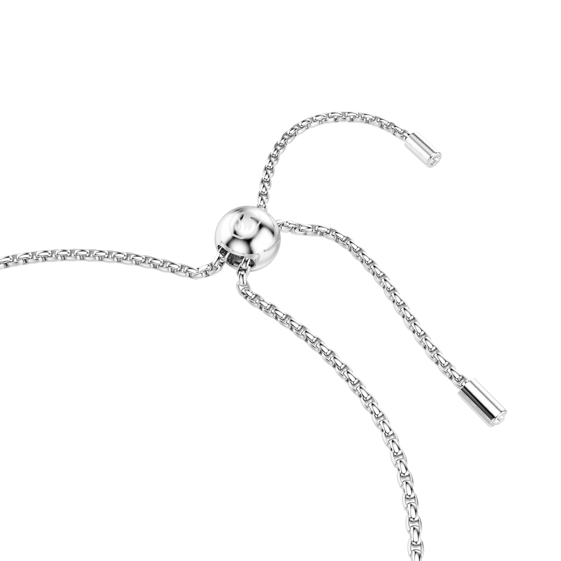Matrix bracelet, Gradient of round cuts, White, Rhodium plated 5690677