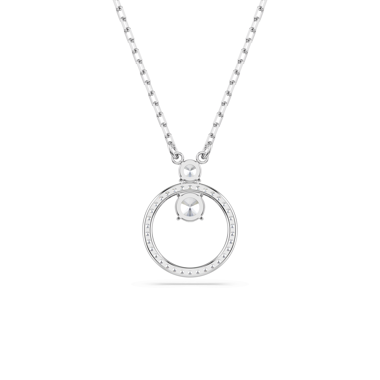 Constella pendant, Pavé, Round cut, White, Rhodium plated 5692261
