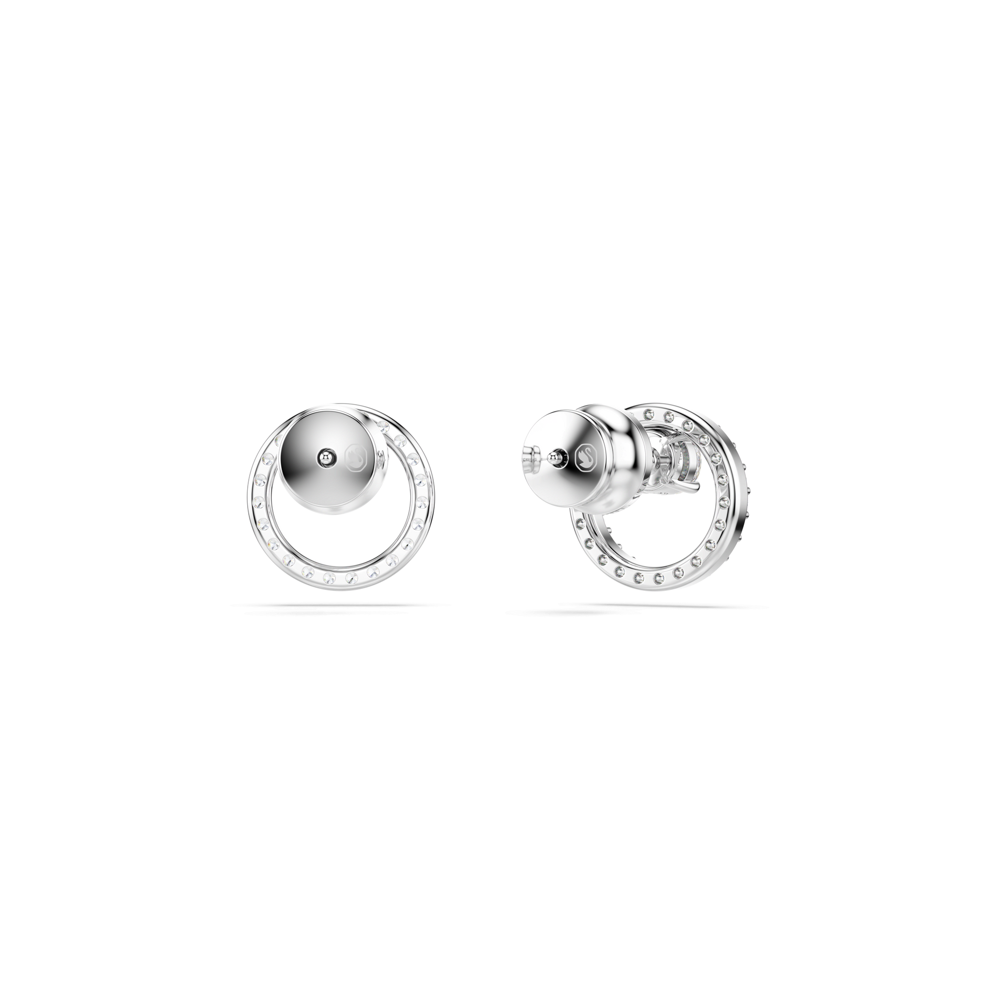 Constella stud earrings, Round cut, White, Rhodium plated 5692262