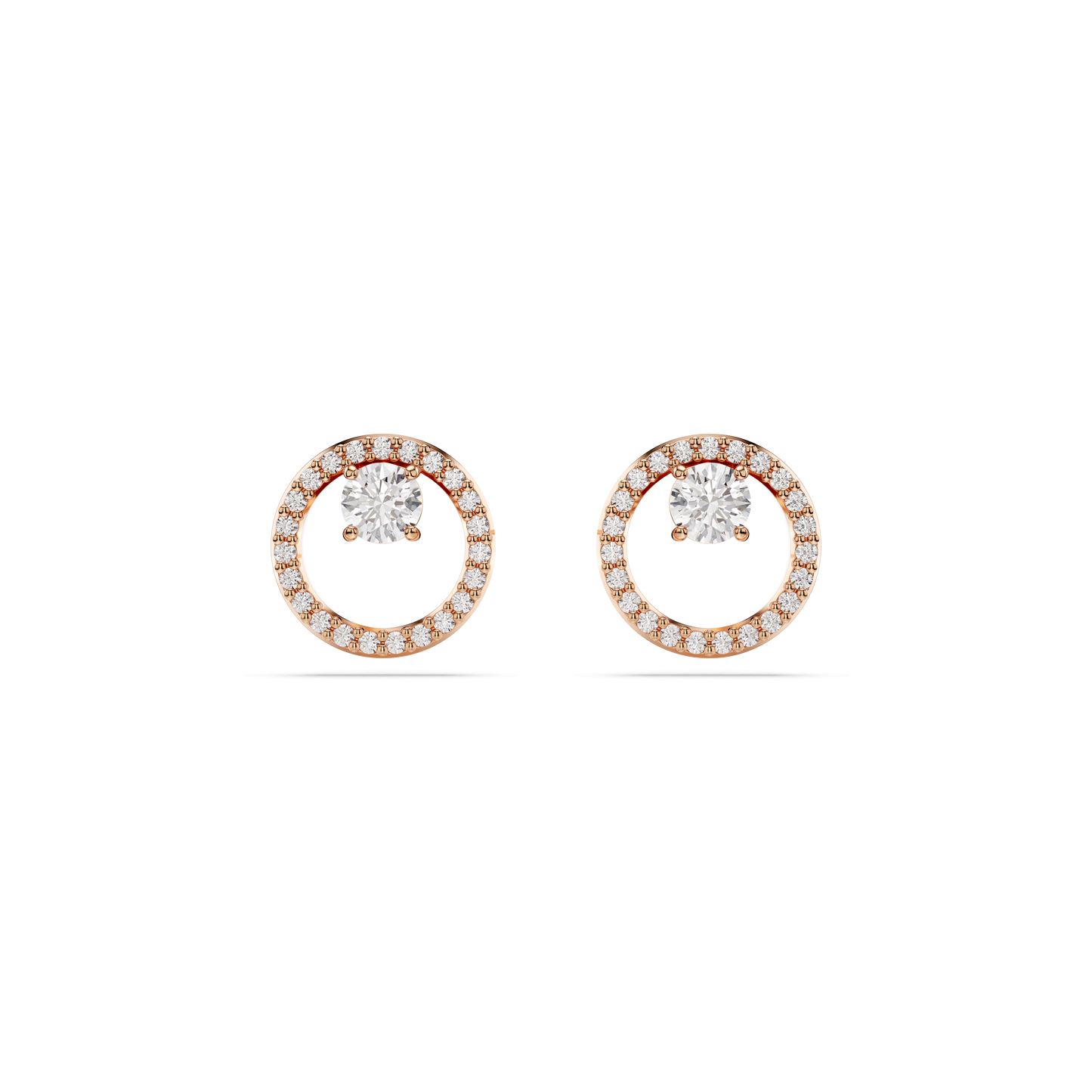 Constella stud earrings, Round cut, White, Rose gold-tone plated 5692263