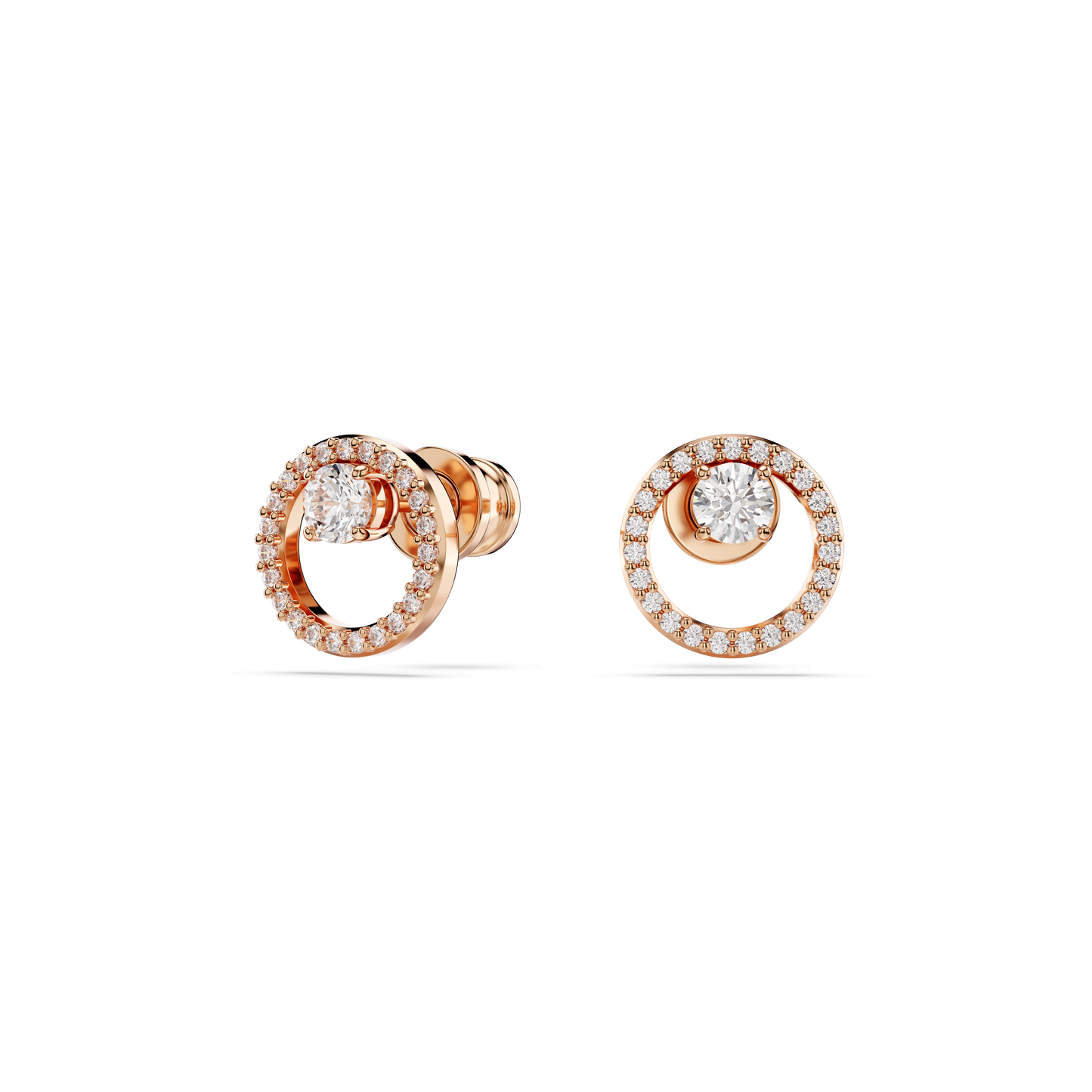 Constella stud earrings, Round cut, White, Rose gold-tone plated 5692263