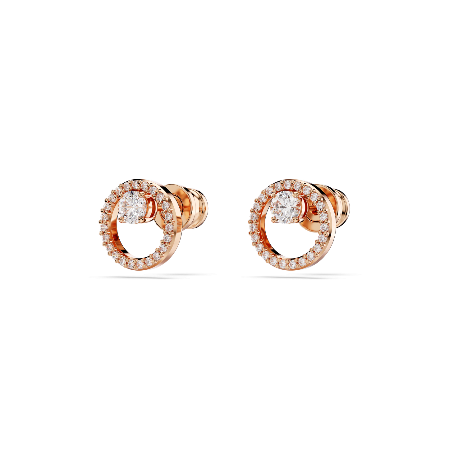 Constella stud earrings, Round cut, White, Rose gold-tone plated 5692263
