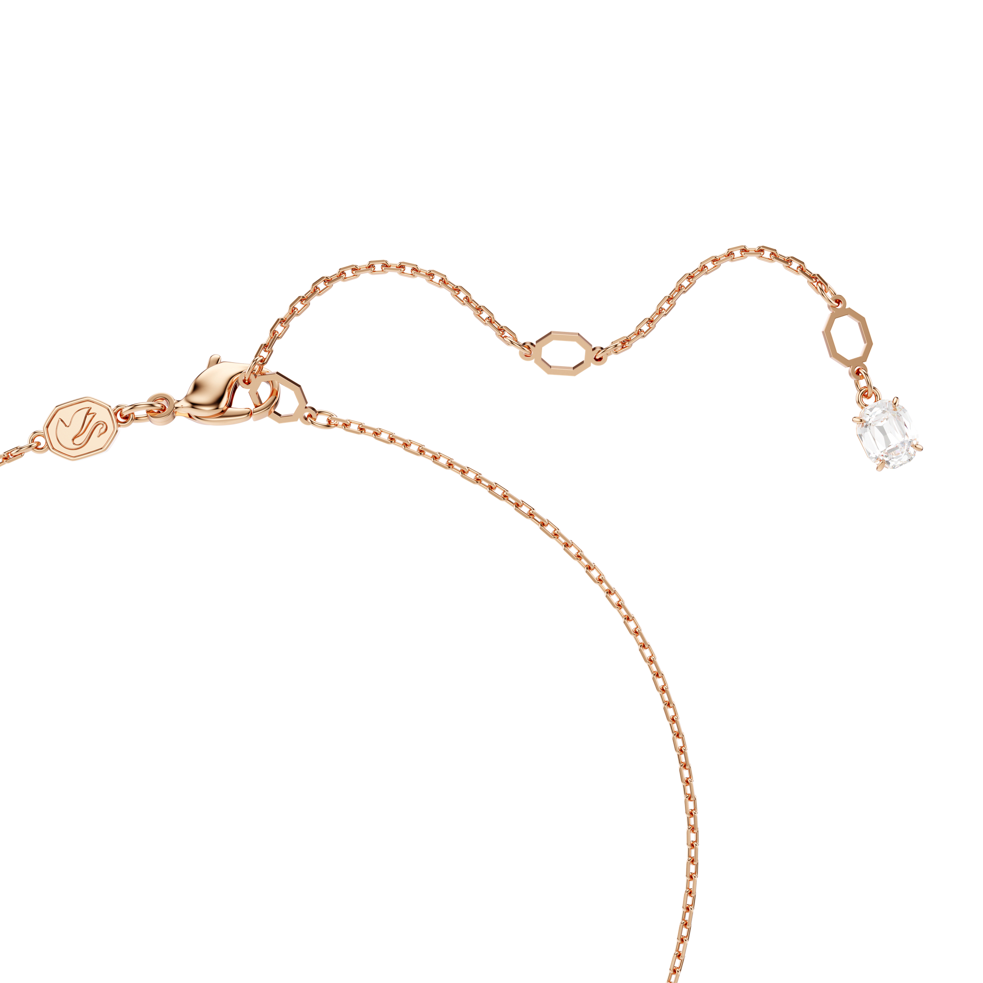 Matrix pendant, Crystal pearl, Round cut, White, Rose gold-tone plated 5692265