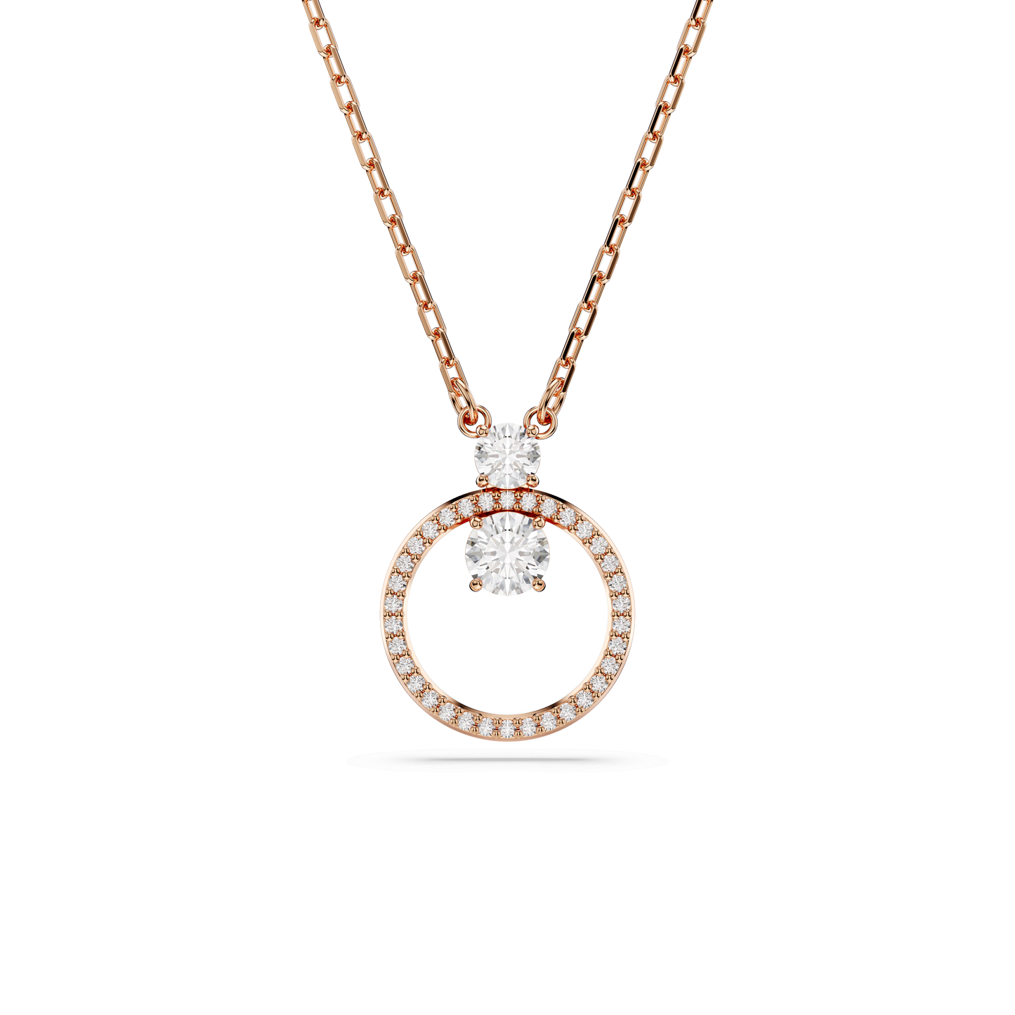 Constella pendant, Pavé, Round cut, White, Rose gold-tone plated 5692266