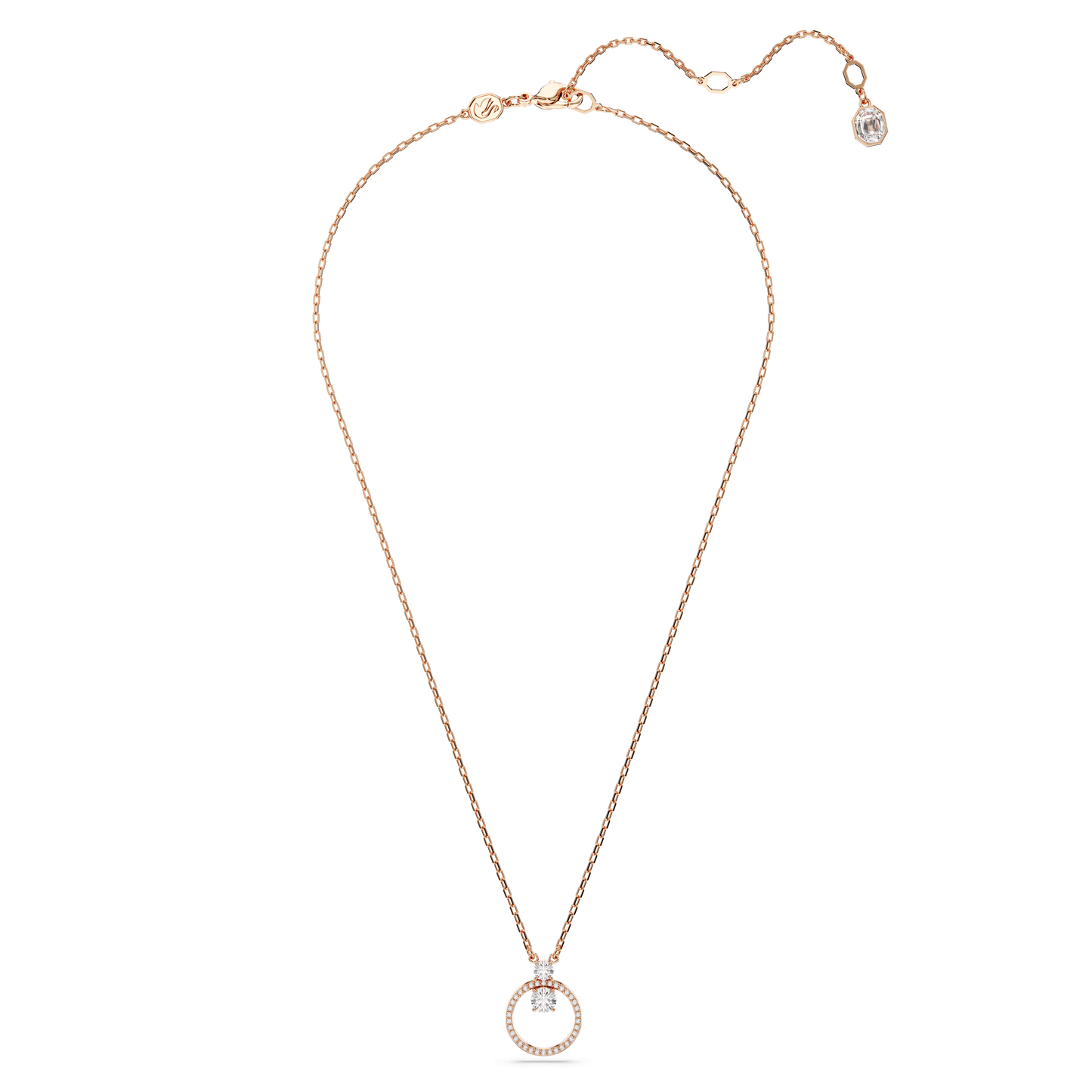 Constella pendant, Pavé, Round cut, White, Rose gold-tone plated 5692266