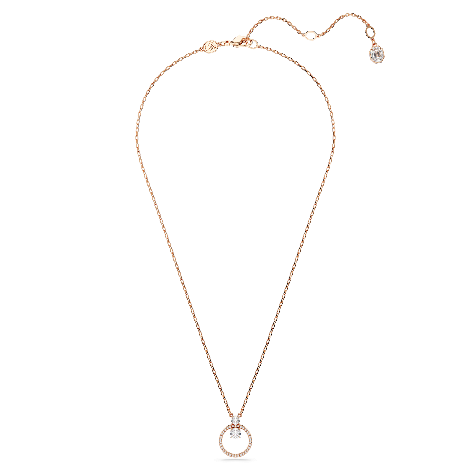 Constella pendant, Pavé, Round cut, White, Rose gold-tone plated 5692266