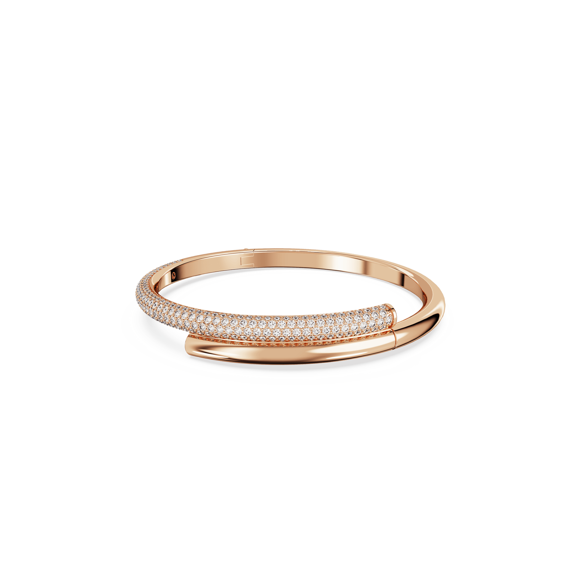 Dextera bangle, Magnetic closure, White, Rose gold-tone plated 5692267