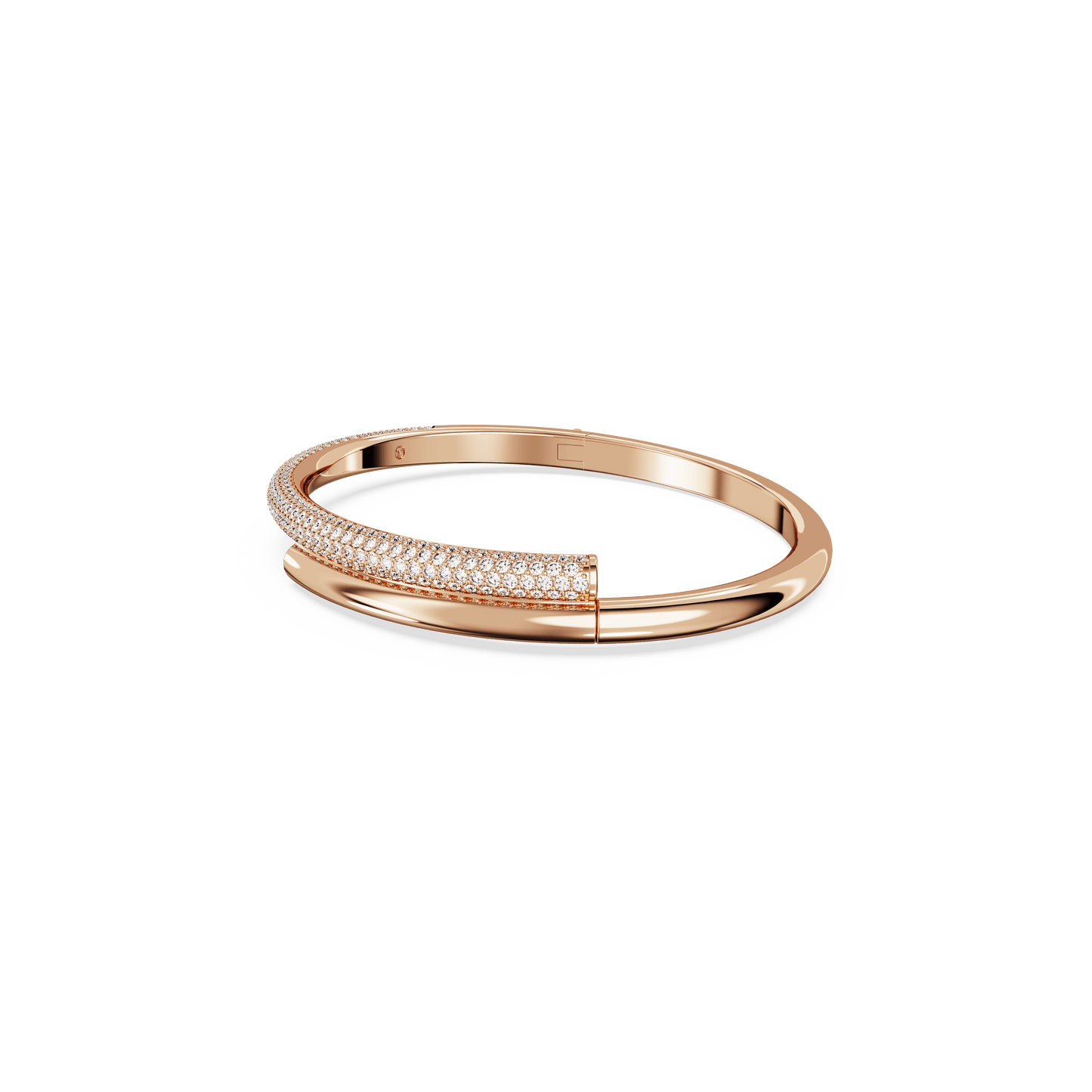 Dextera bangle, Magnetic closure, White, Rose gold-tone plated 5692267