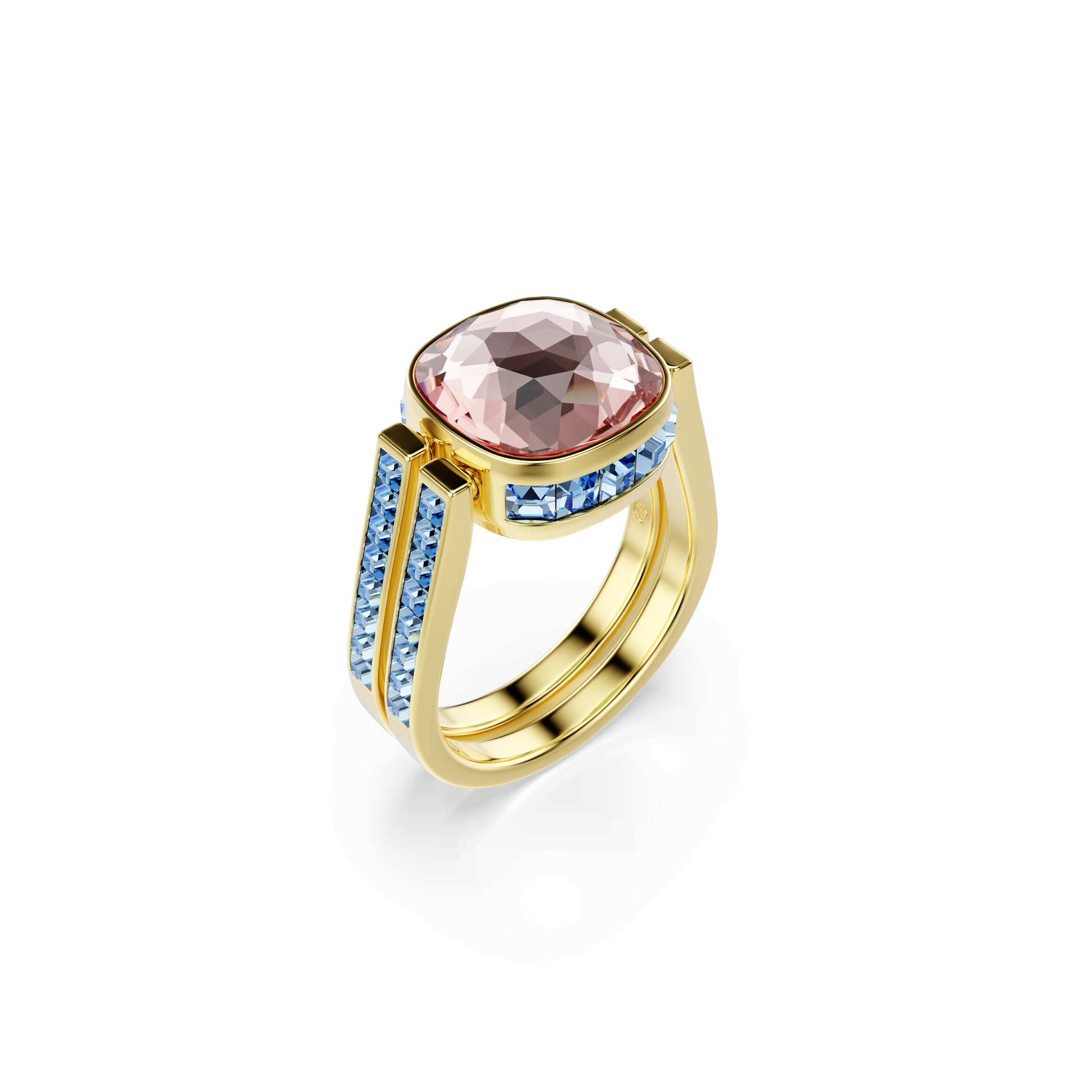 Chroma ring, Cushion cut, Multicolored, Gold-tone plated 5692500