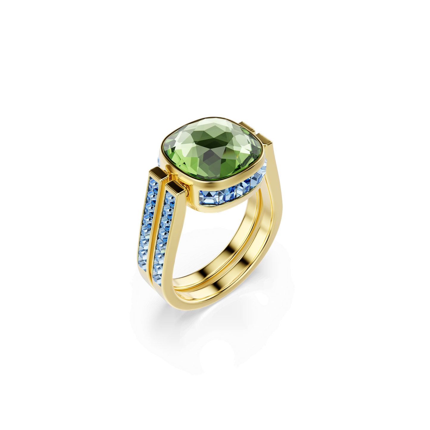 Chroma ring, Cushion cut, Multicolored, Gold-tone plated 5692500