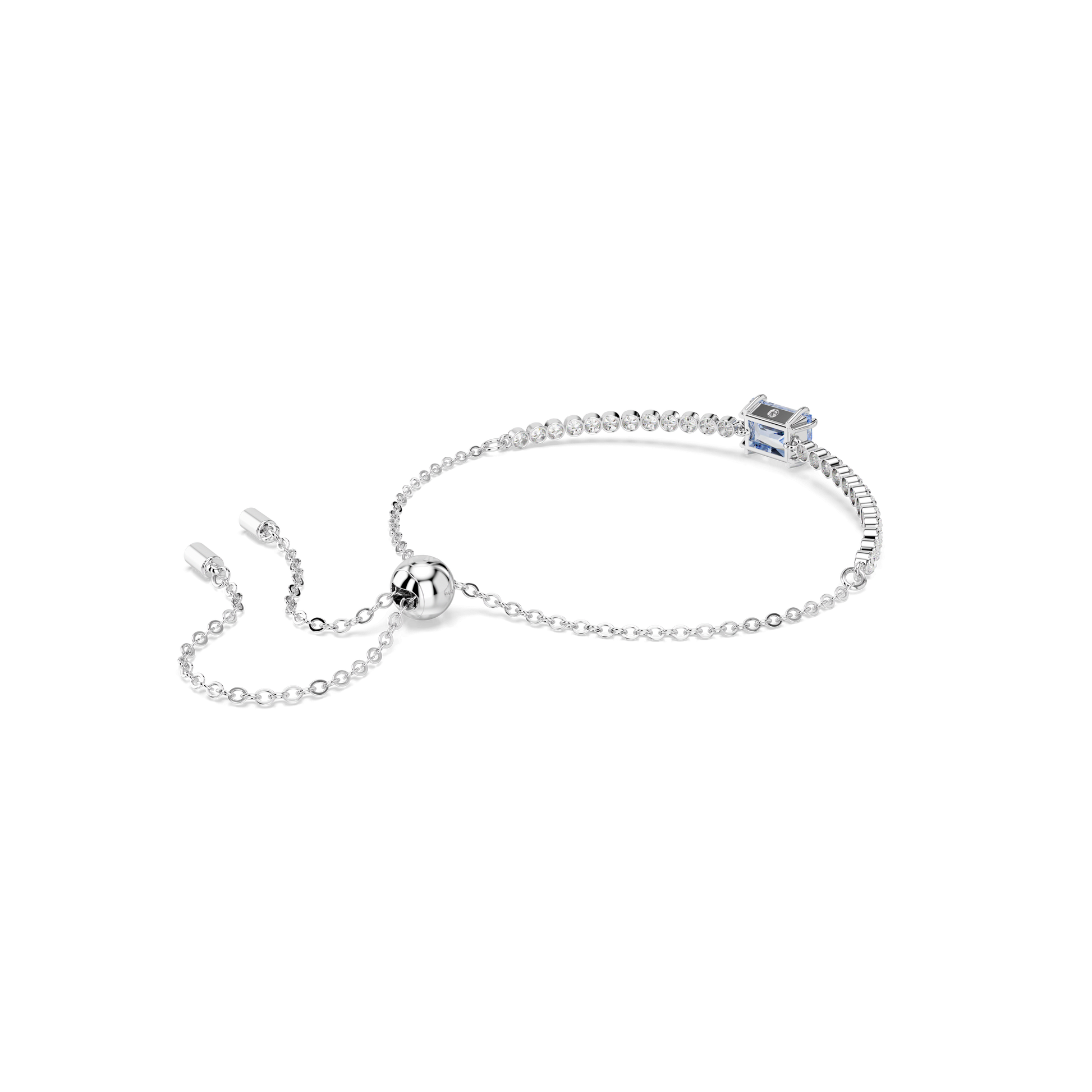Matrix bracelet, Mixed cuts, Blue, Rhodium plated 5693412