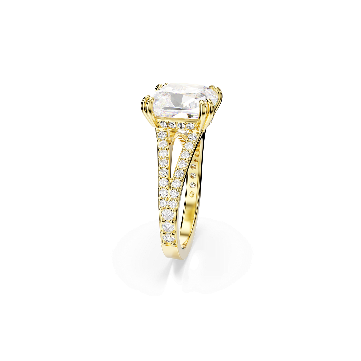 Stilla cocktail ring, Square cut, Pavé, White, Gold-tone plated 5693501