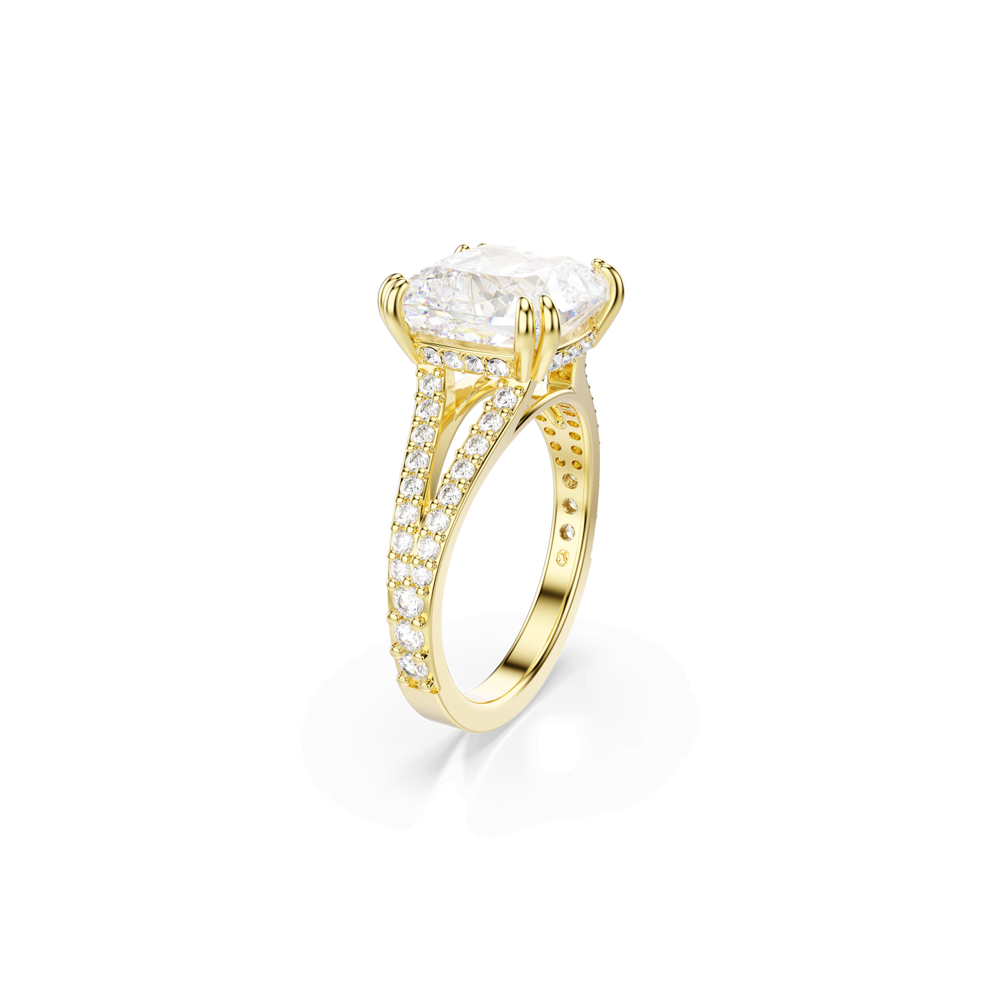 Stilla cocktail ring, Square cut, Pavé, White, Gold-tone plated 5693502
