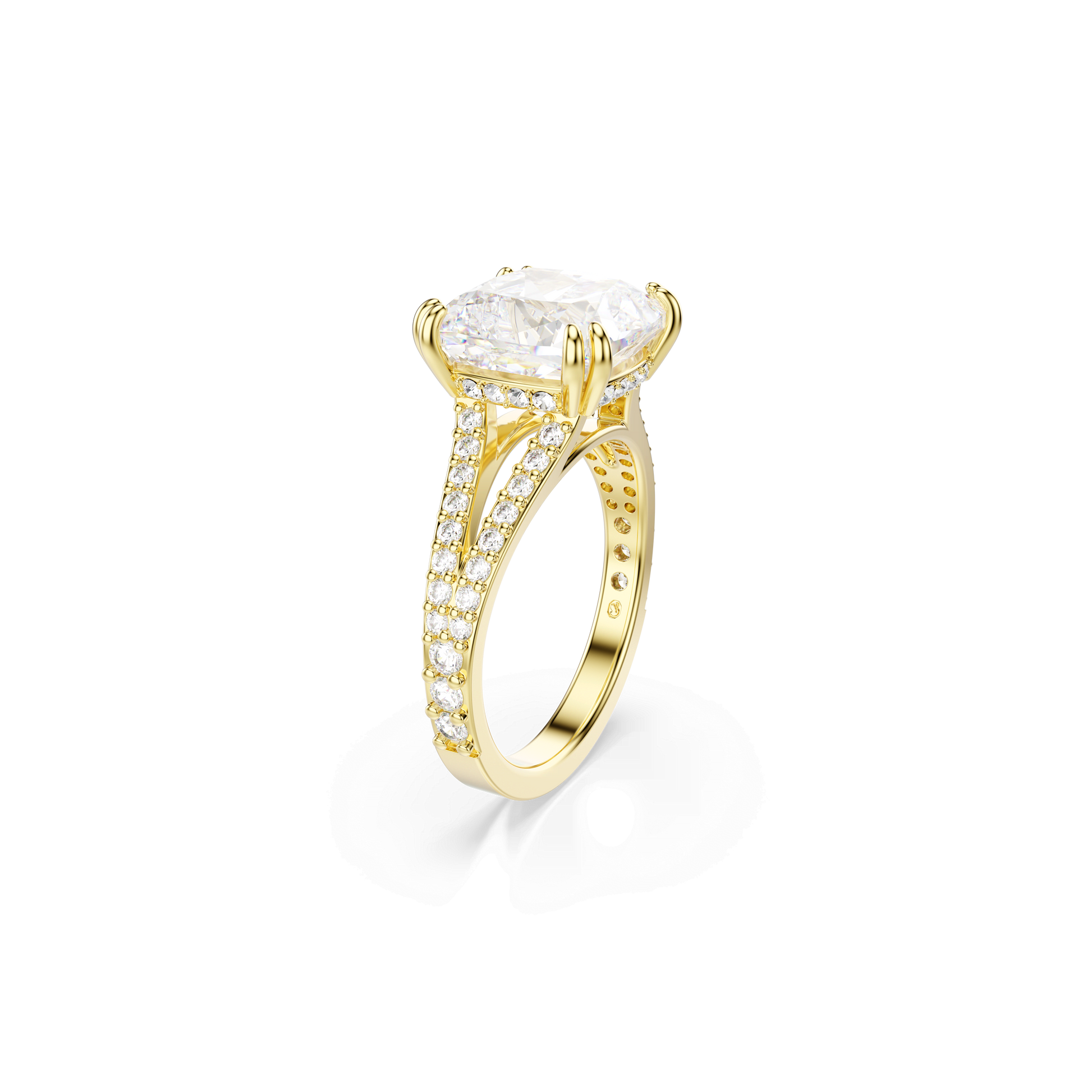 Stilla cocktail ring, Square cut, Pavé, White, Gold-tone plated 5693502