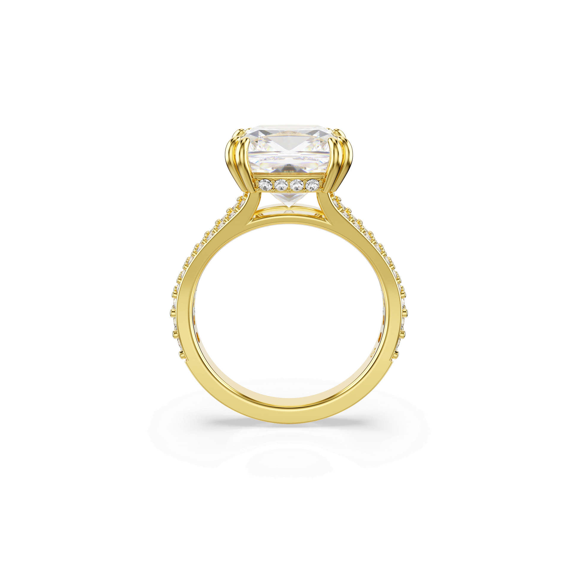 Stilla cocktail ring, Square cut, Pavé, White, Gold-tone plated 5693504