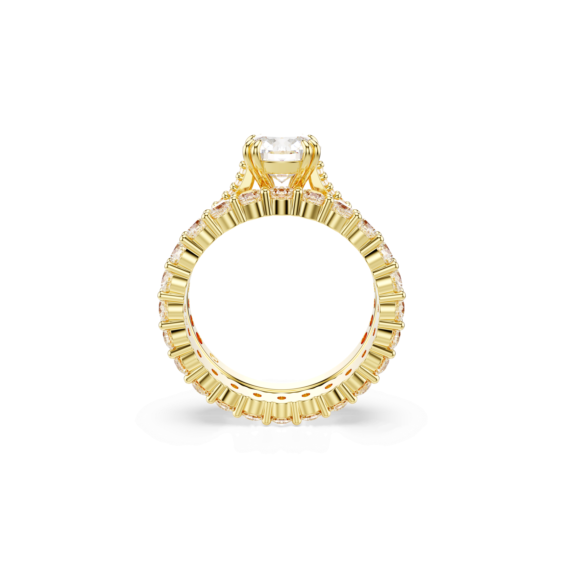 Stilla ring, Set (2), Round cut, White, Gold-tone plated 5693508