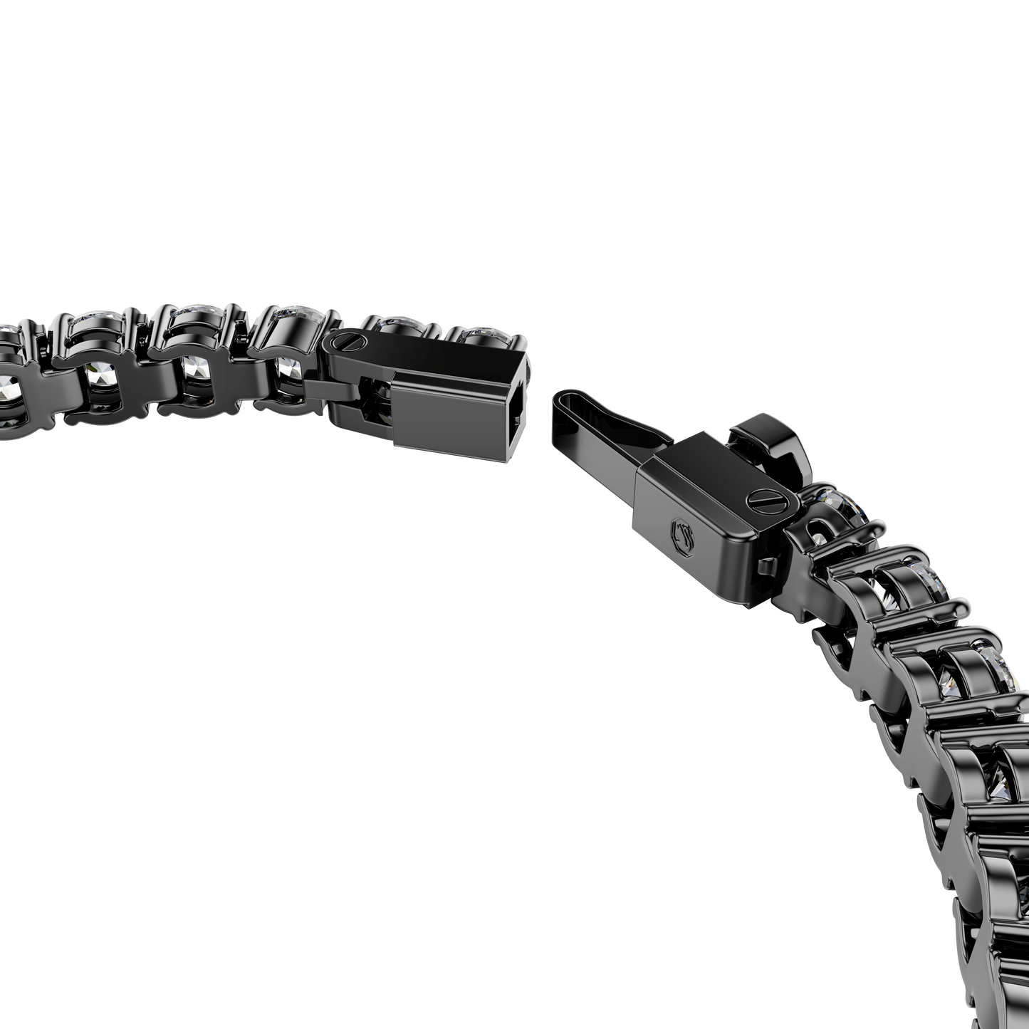Matrix Tennis bracelet, Round cut, Gray, Ruthenium plated 5693929
