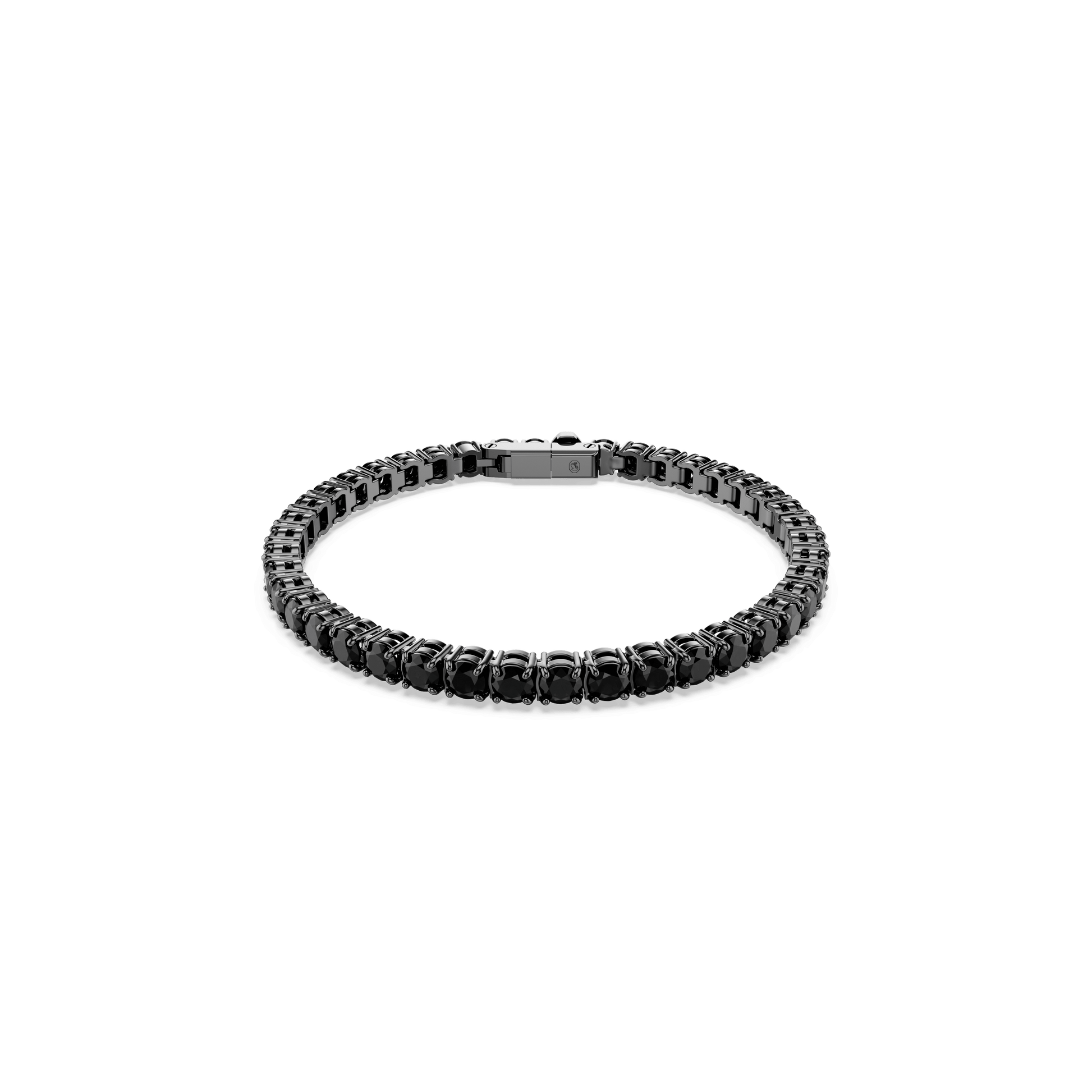 Matrix Tennis bracelet, Round cut, Black, Ruthenium plated 5696031