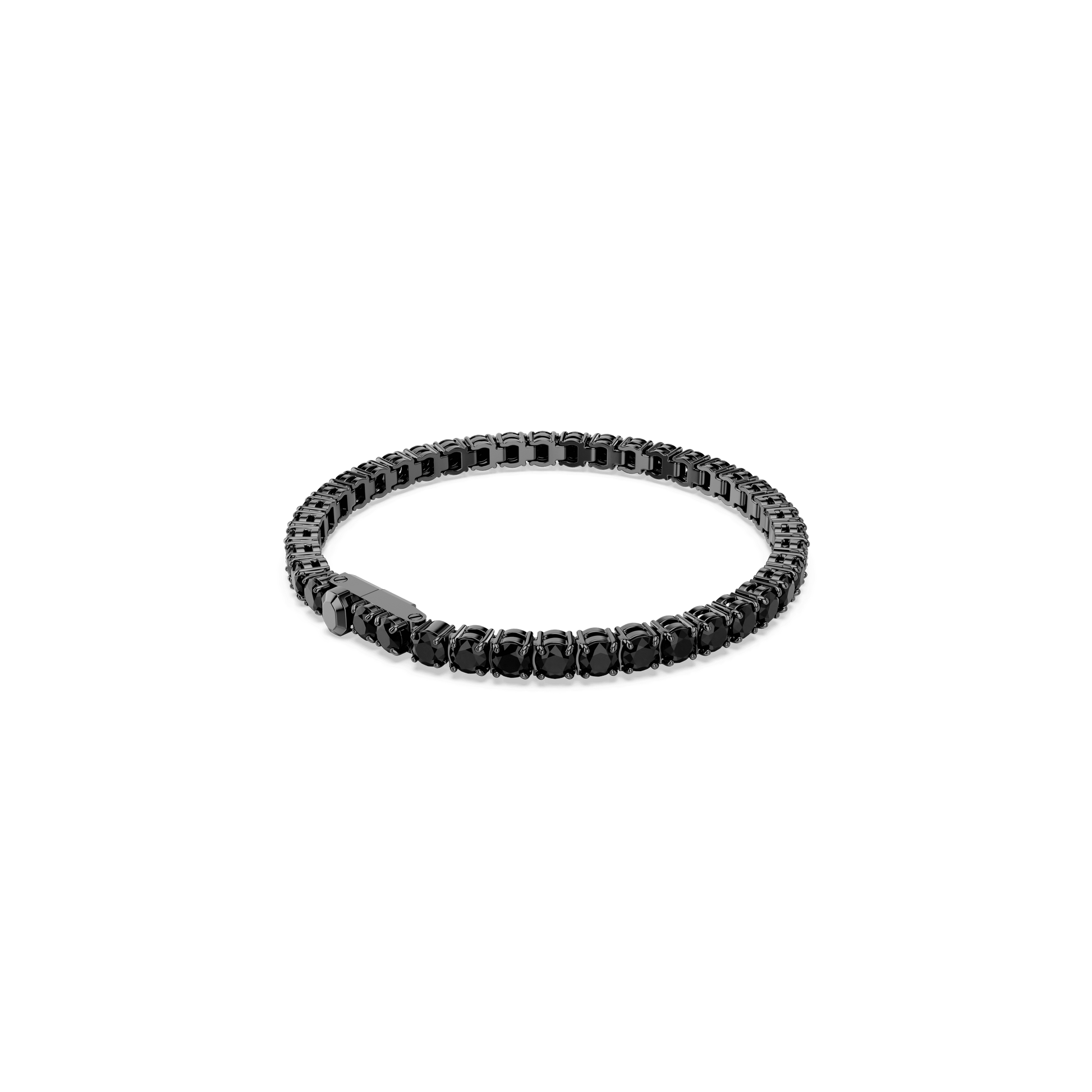 Matrix Tennis bracelet, Round cut, Black, Ruthenium plated 5696031