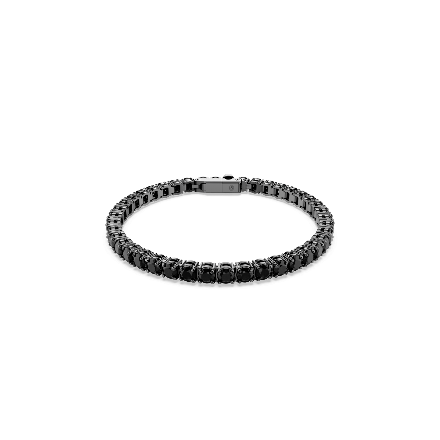 Matrix Tennis bracelet, Round cut, Black, Ruthenium plated 5696033