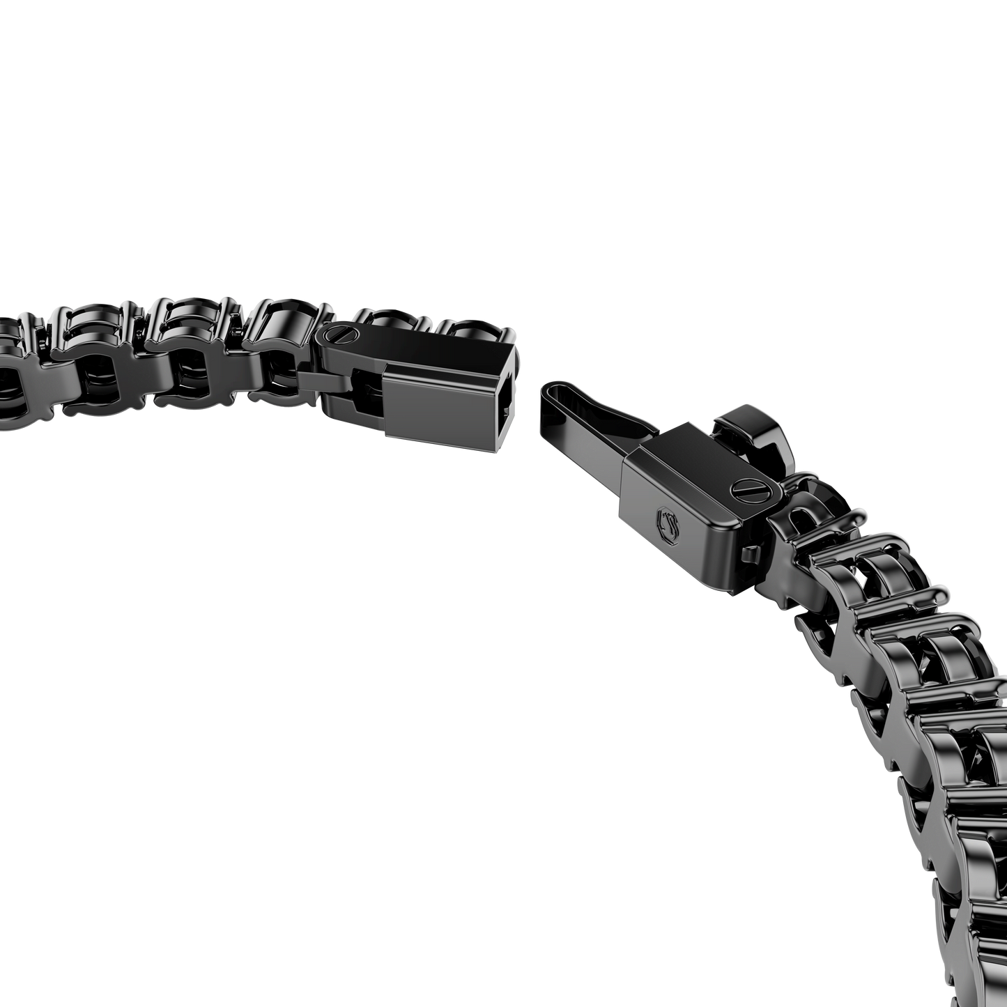 Matrix Tennis bracelet, Round cut, Black, Ruthenium plated 5696033